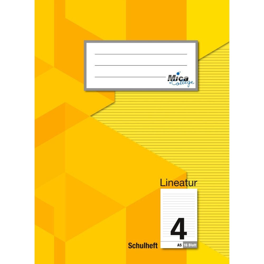 MICA Schulheft Schulheft A5 - Lineatur 4 - liniert - 16 Blatt