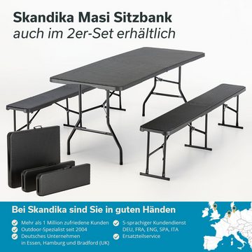 Skandika Gartenbank Klappbank Masi (schwarz), bis 300 kg, recyceltes HDPE-Material, Stahlgestell, wetterfest