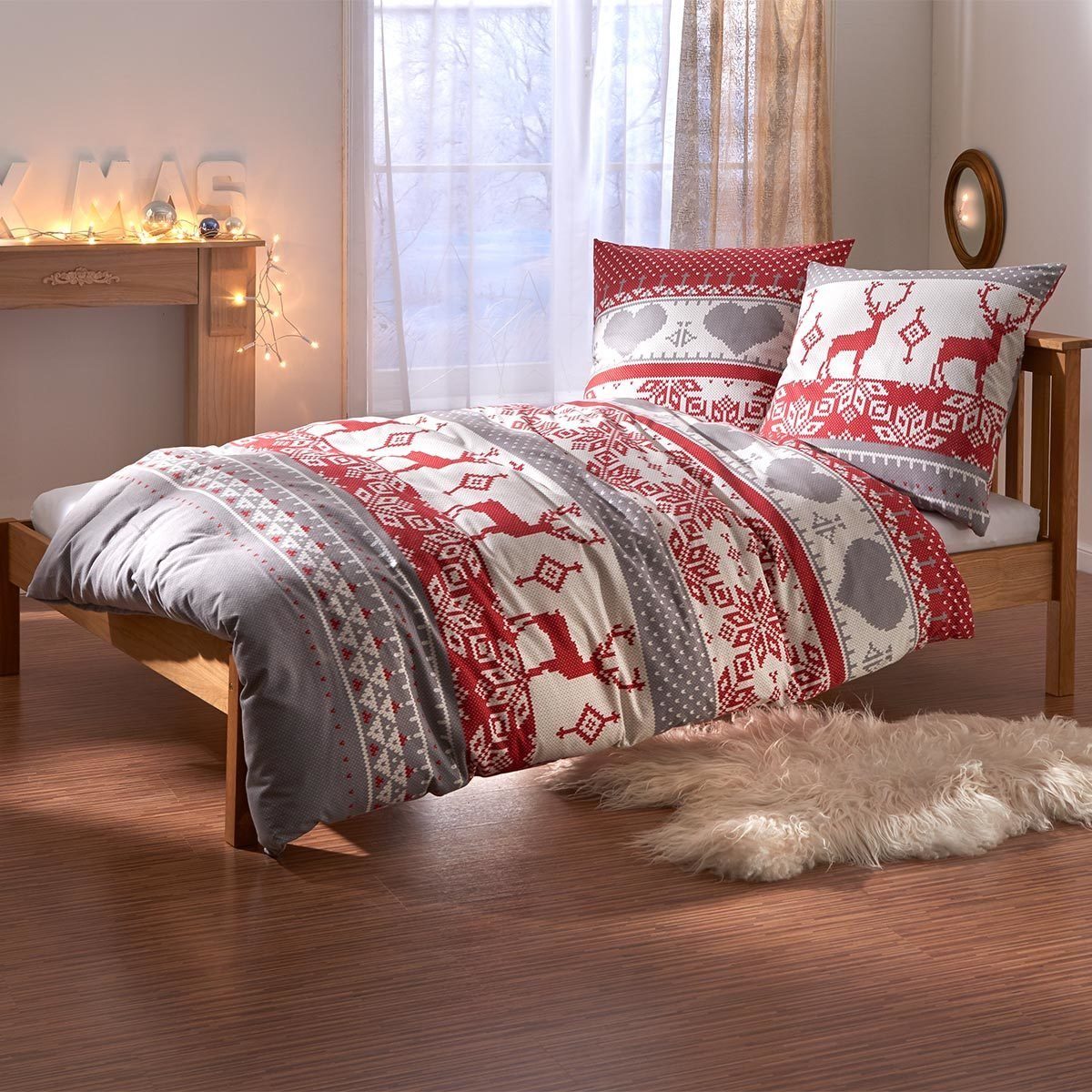 TRAUMSCHLAF Bettwäsche Hirsch, Flanell, 2 teilig, günstig online kaufen