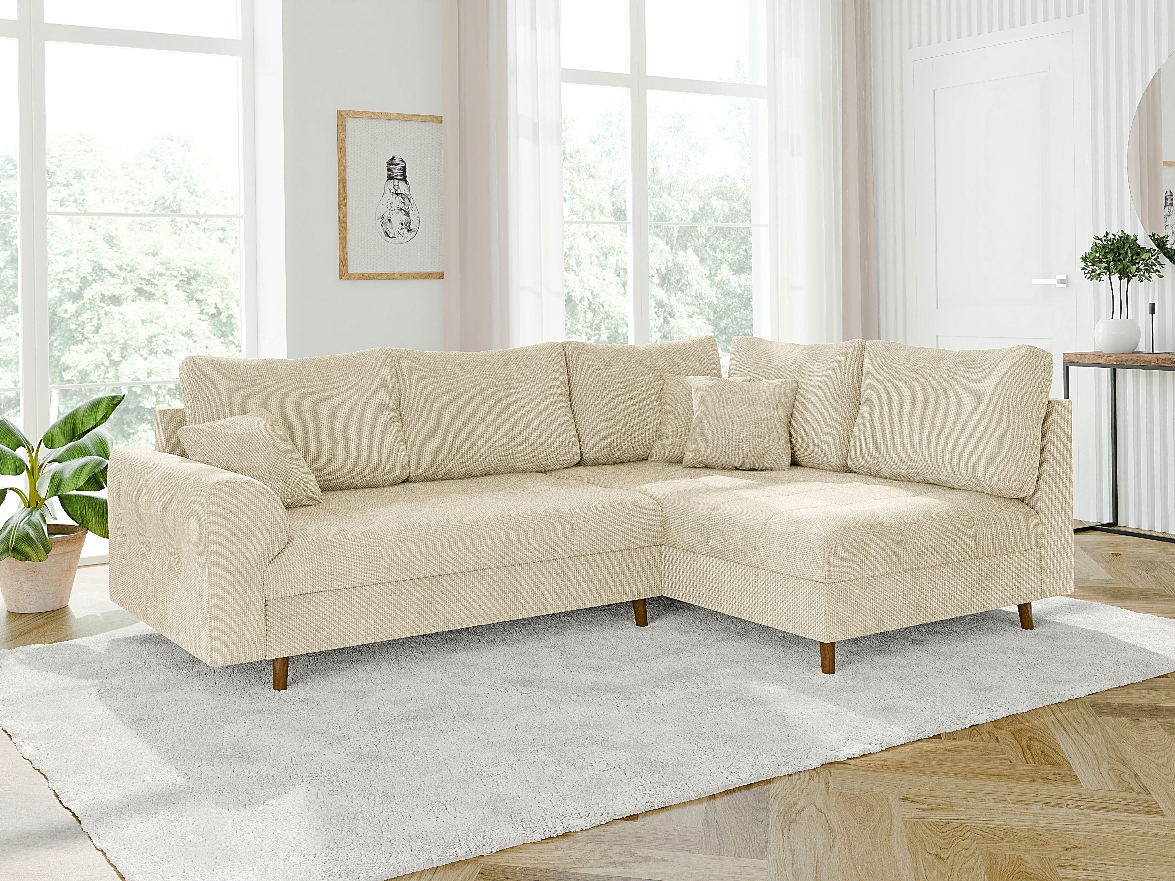 S-Style Möbel Ecksofa Kristian mit Holzfüßen günstig online kaufen