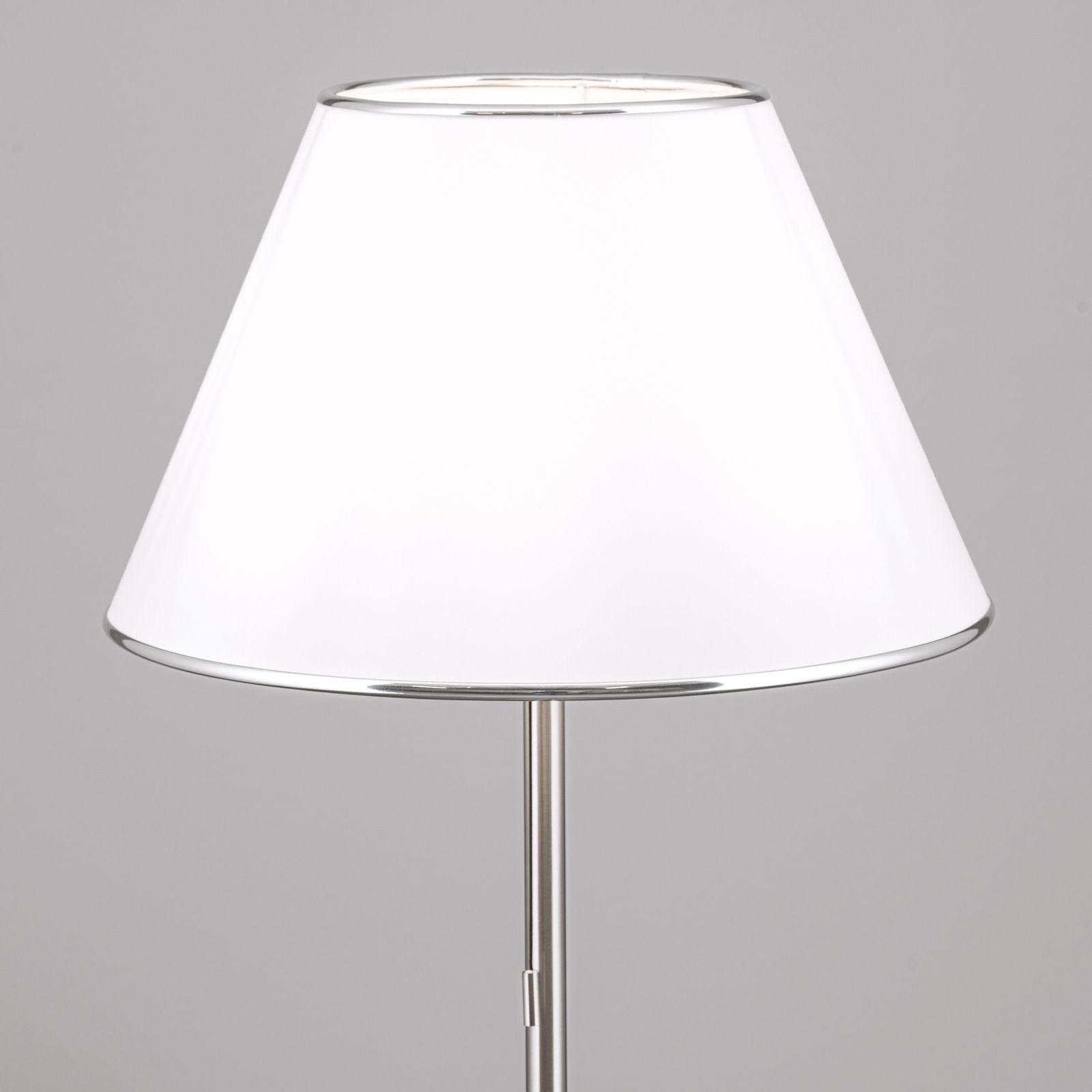 Orion Leuchten Lampenschirm Lampenschirm 40 cm Stoff Weiß konisch E27 Metallrand Chrom – Bild 5 von 5