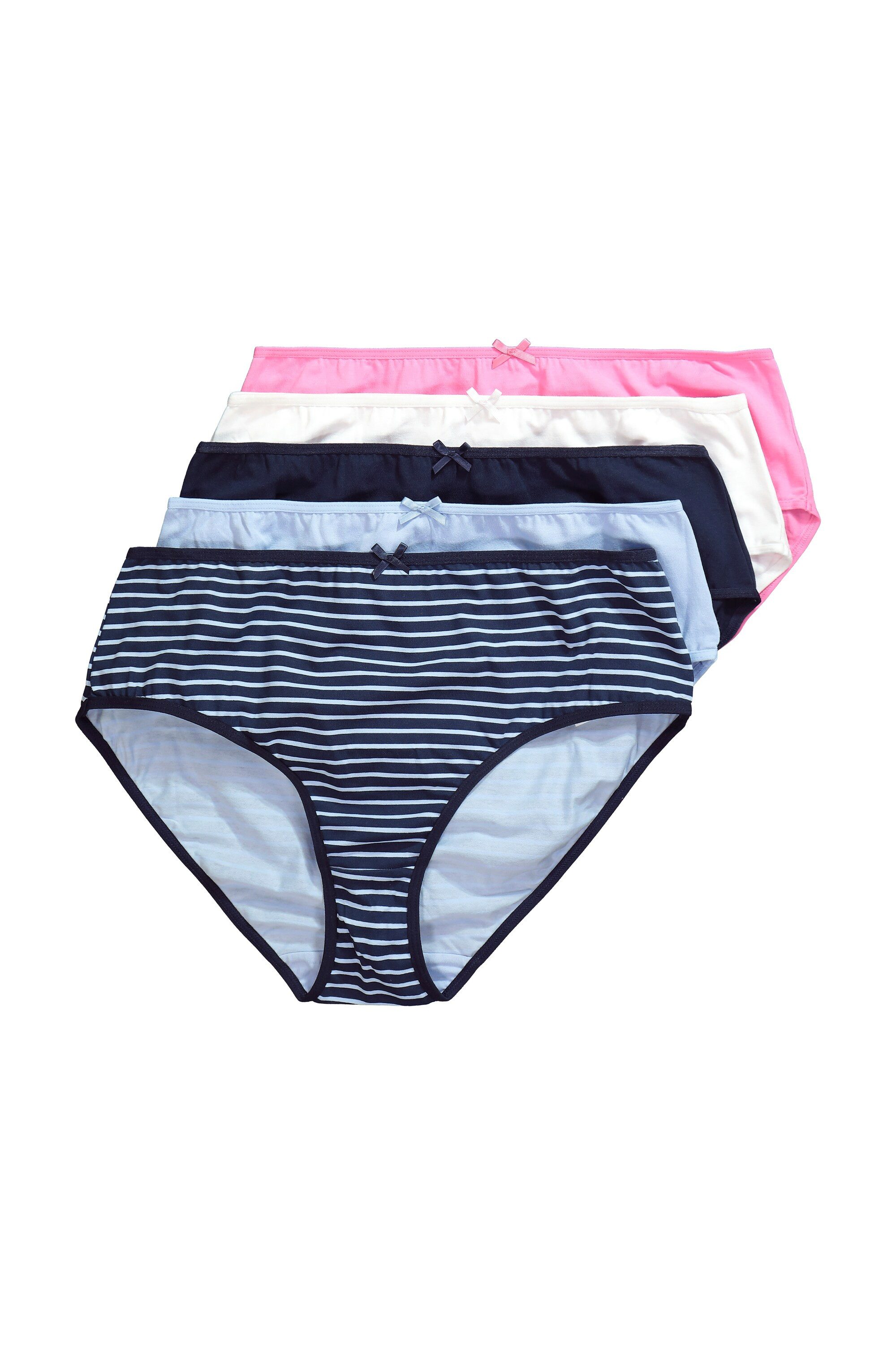 Ulla Popken Midislip Midislips 5er-Pack feine Streifen