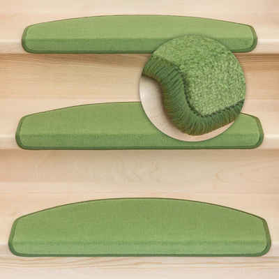 Stufenmatte Stufenmatten Vorwerk Uni Halbrund Sparset Olivgrün 15 Stück, Metzker®, halbrund, Höhe: 7 mm, 15 Stück im Set - Olivgrün