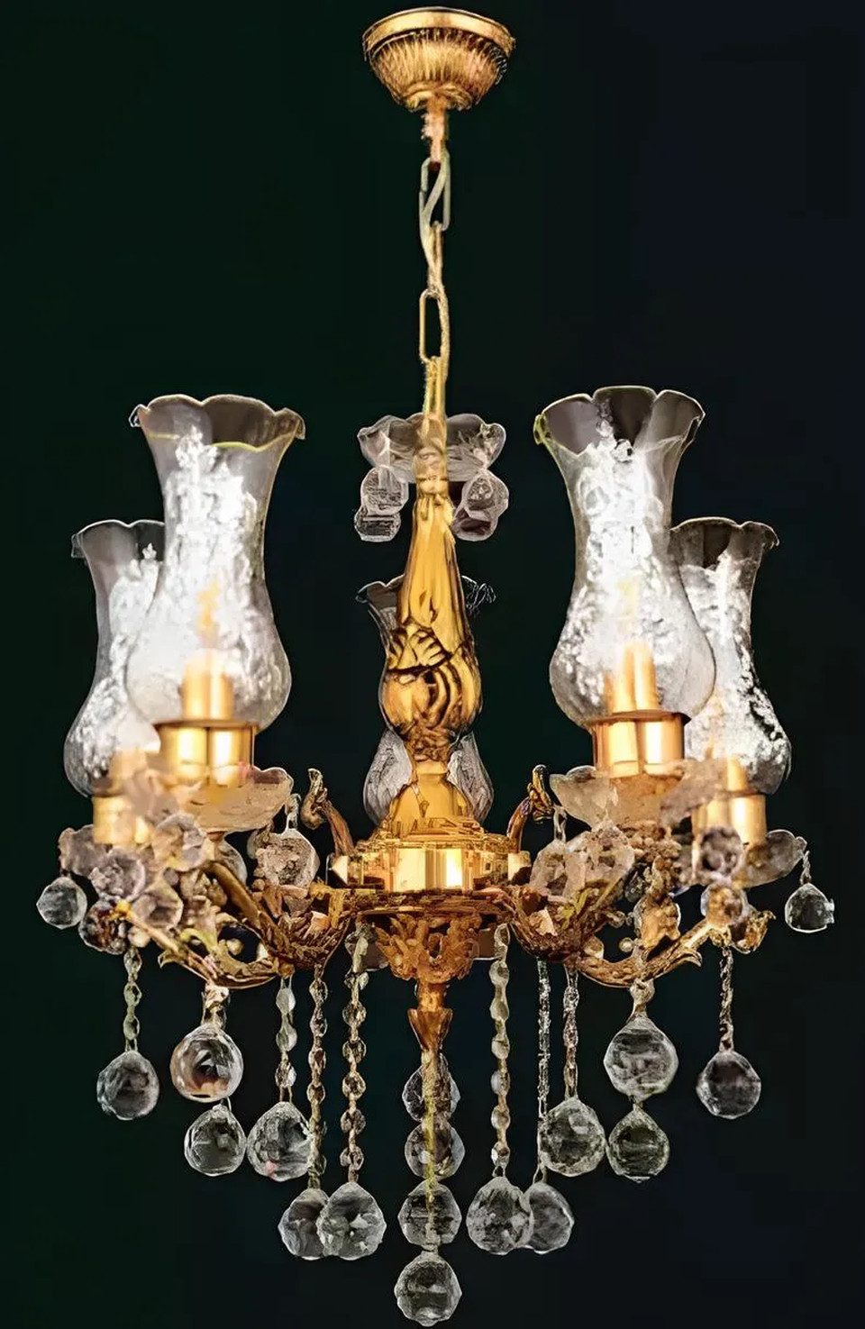 JVmoebel Люстры Luxus Deckenleuchter Gold Люстры Deckenlampe Lüster Kristall Art, Leuchtmittel wechselbar, Made in Europa