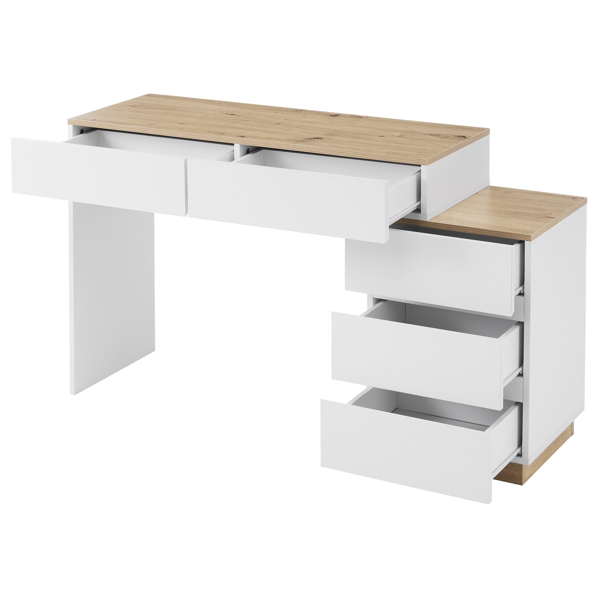 Celya Schminktisch Funktion von Aufbewahrung mit 5 Schubladen, für Schlafzimmer – Bild 4 von 5