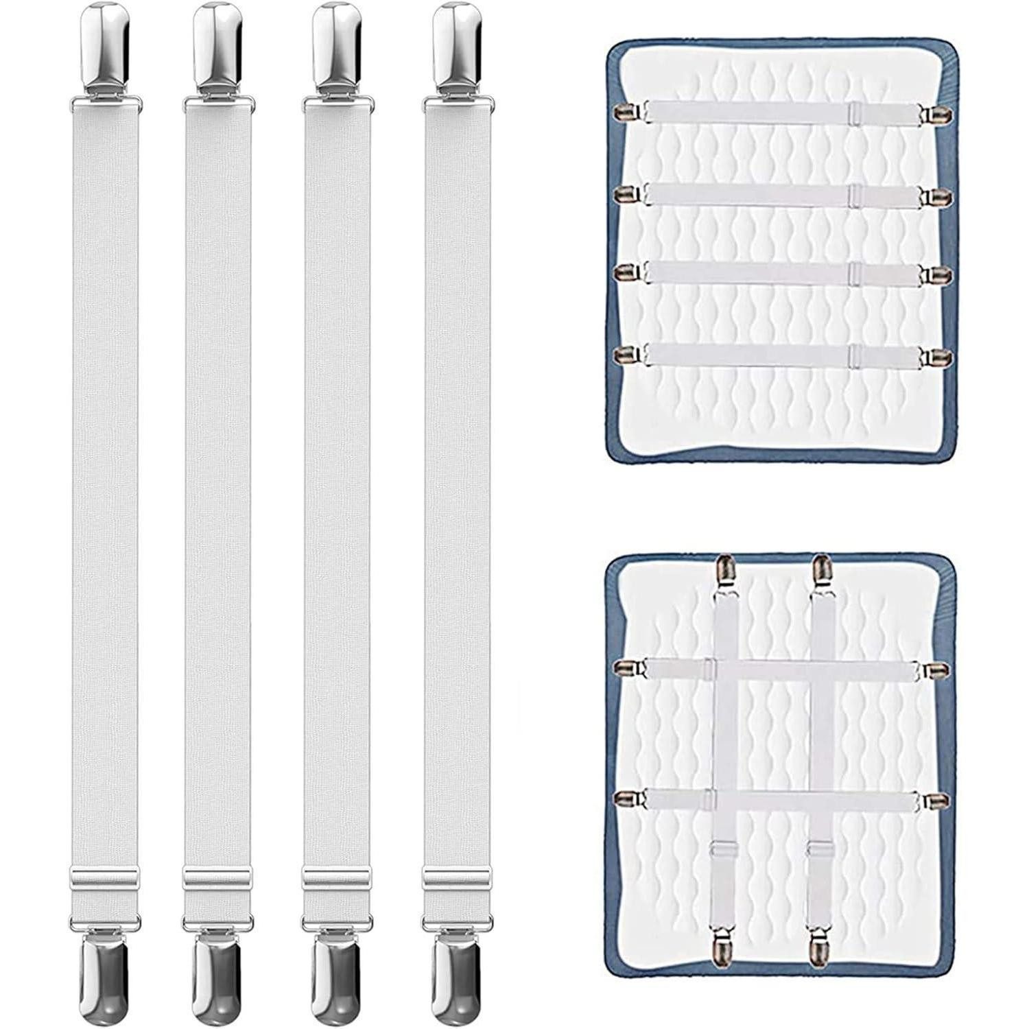 laeeyin Spanngurt Verstellbare Bettlakenspanner 4 Stück 55-250cm Elastische