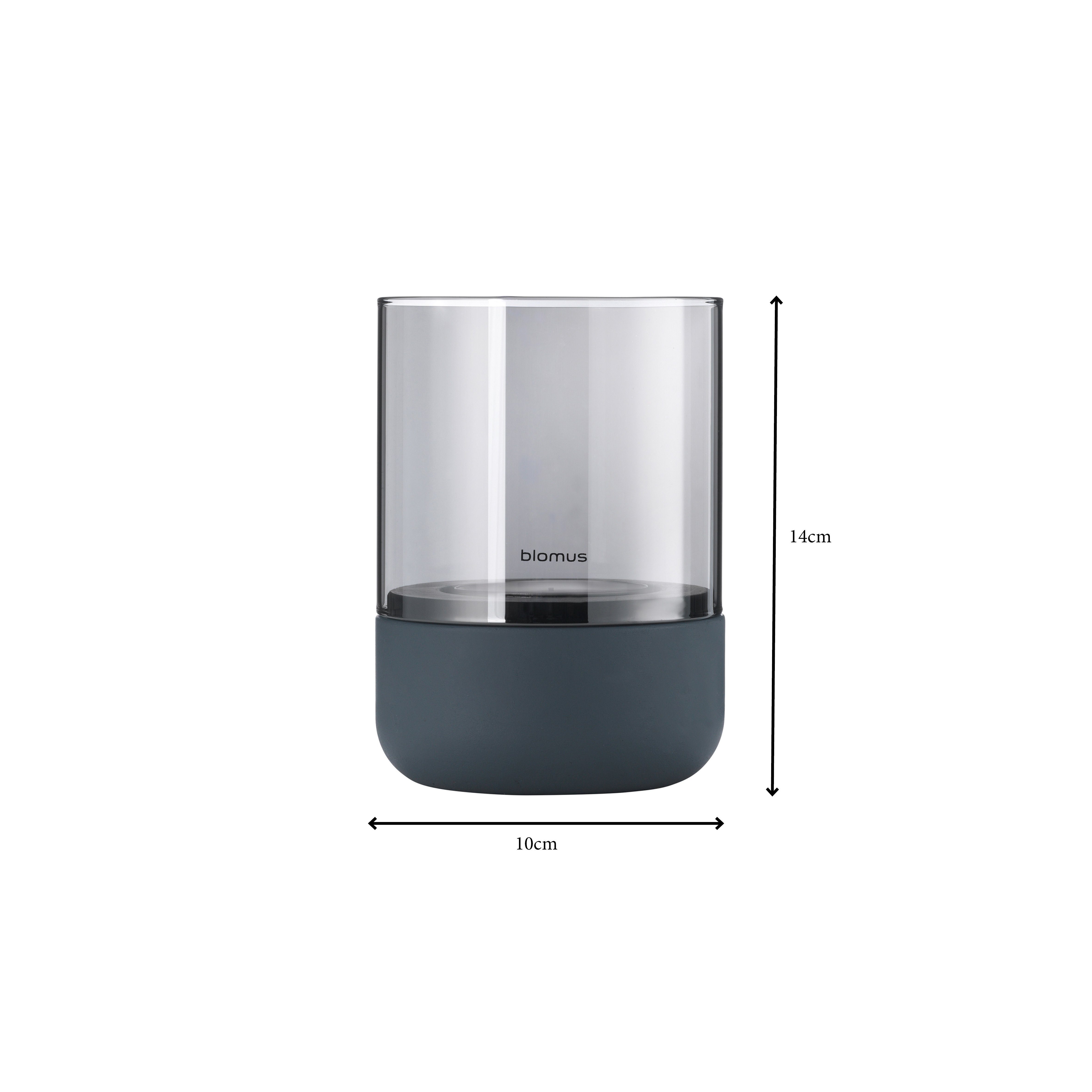 blomus Windlicht -CALMA- Glas Kerzenhalter, Teelichthalter, Stimmungslicht modern (SET, 3 St., SIZE S,M,L), aus Glas mit Betonsockel