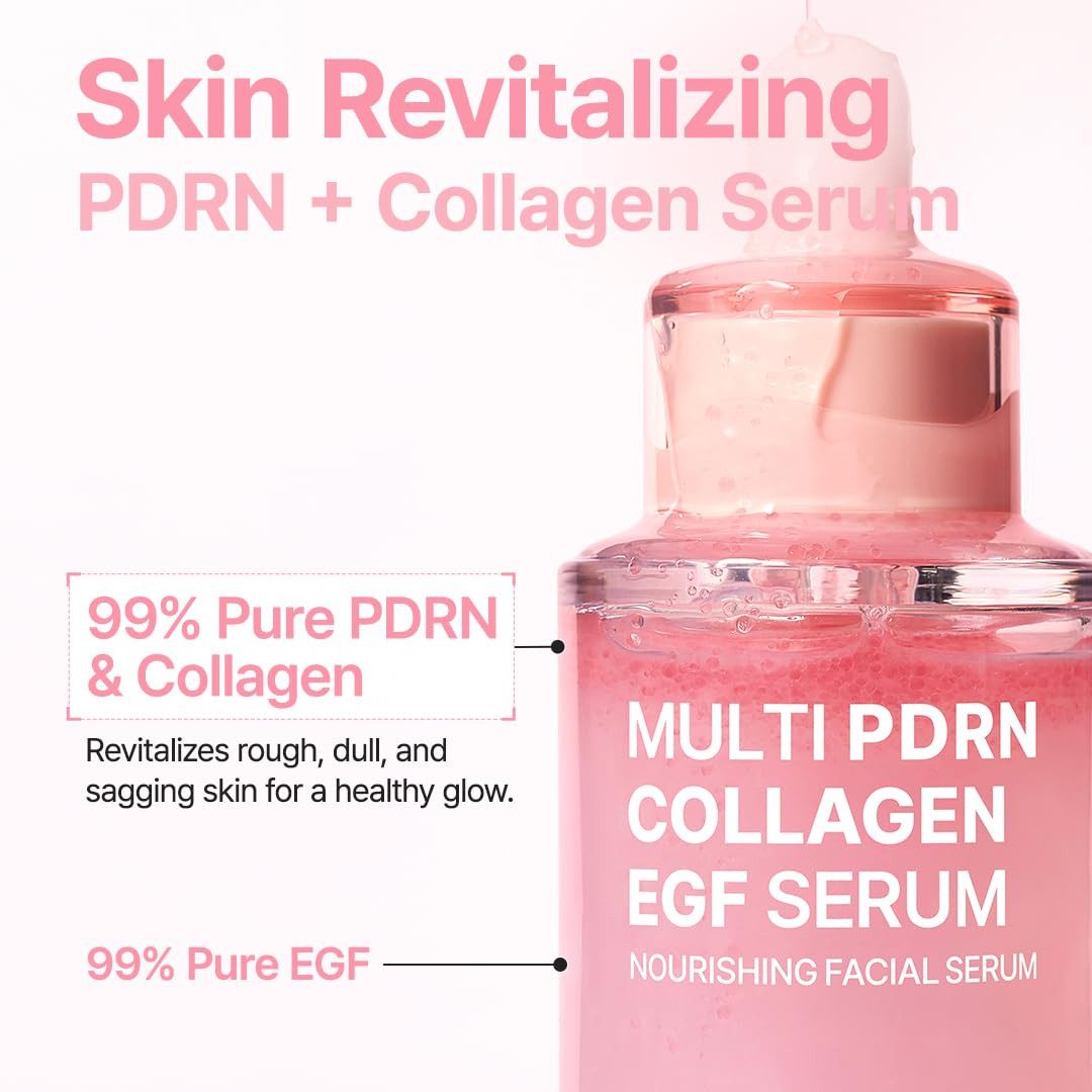 Purito Seoul Gesichtsmaske Multi PDRN Collagen EGF Serum 30 ml - leichtes Gesichtsserum mit Sodium DNA, Kollagen, EGF, Ceramide NP und Centella, für hydratisierte, geschmeidige Haut und frischen Glow