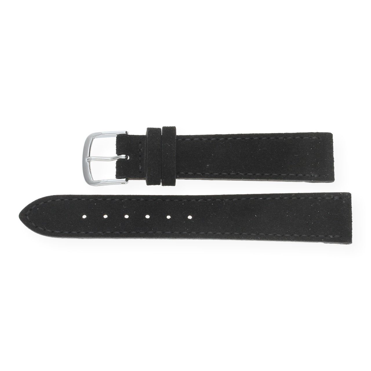 JuwelmaLux Uhrenarmband JuwelmaLux Uhrenband Veloursleder schwarz JL38-10-0062