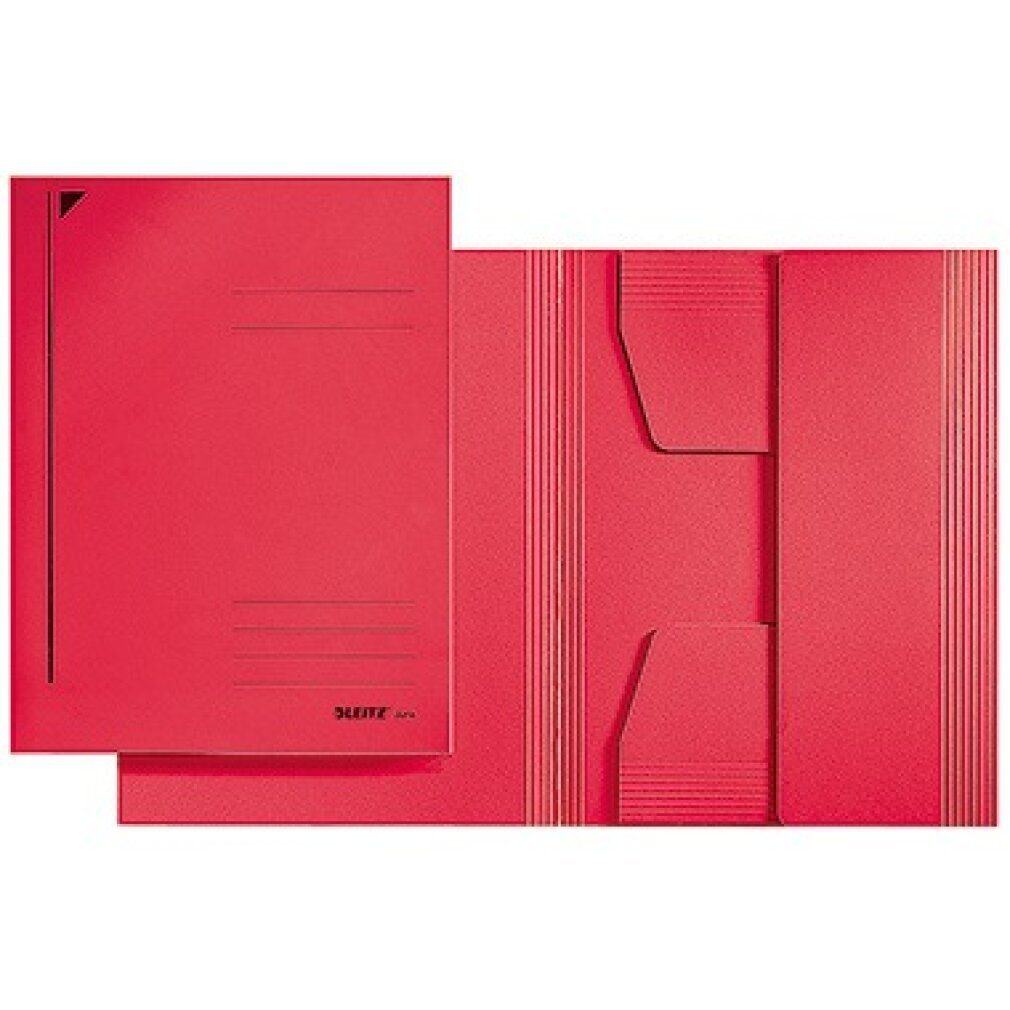 LEITZ Fächermappe Jurismappe RC 3 Klappen f. A4 rot 242x318mm 300g