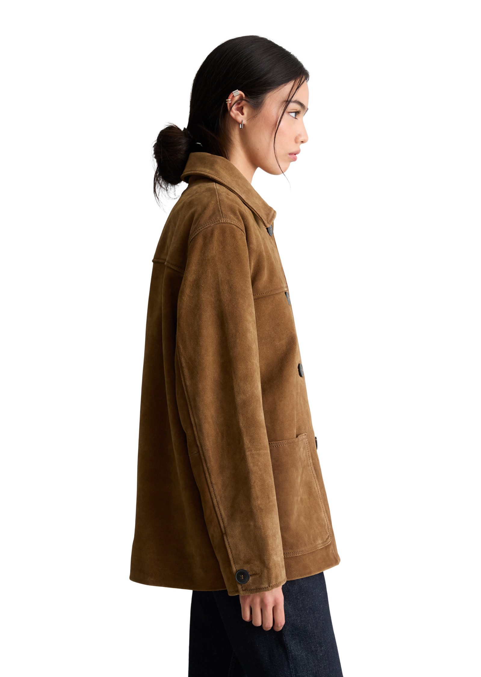 Marc O'Polo DENIM Lederjacke aus hochwertigem Rinderspaltleder – Bild 2 von 5