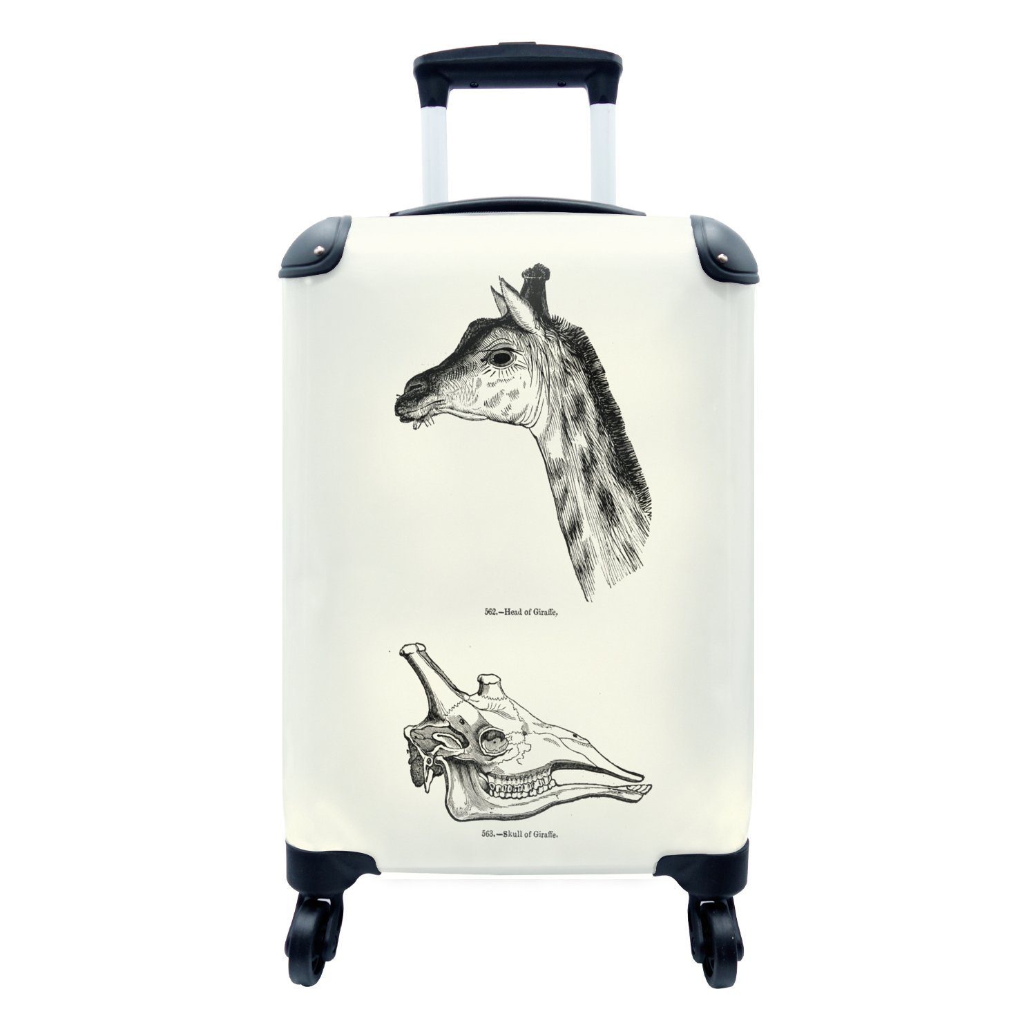 MuchoWow Handgepäckkoffer Giraffe - Schädel - Tier, 4 Rollen, Reisetasche mit rollen, Handgepäck für Ferien, Trolley, Reisekoffer | Handgepäck-Koffer