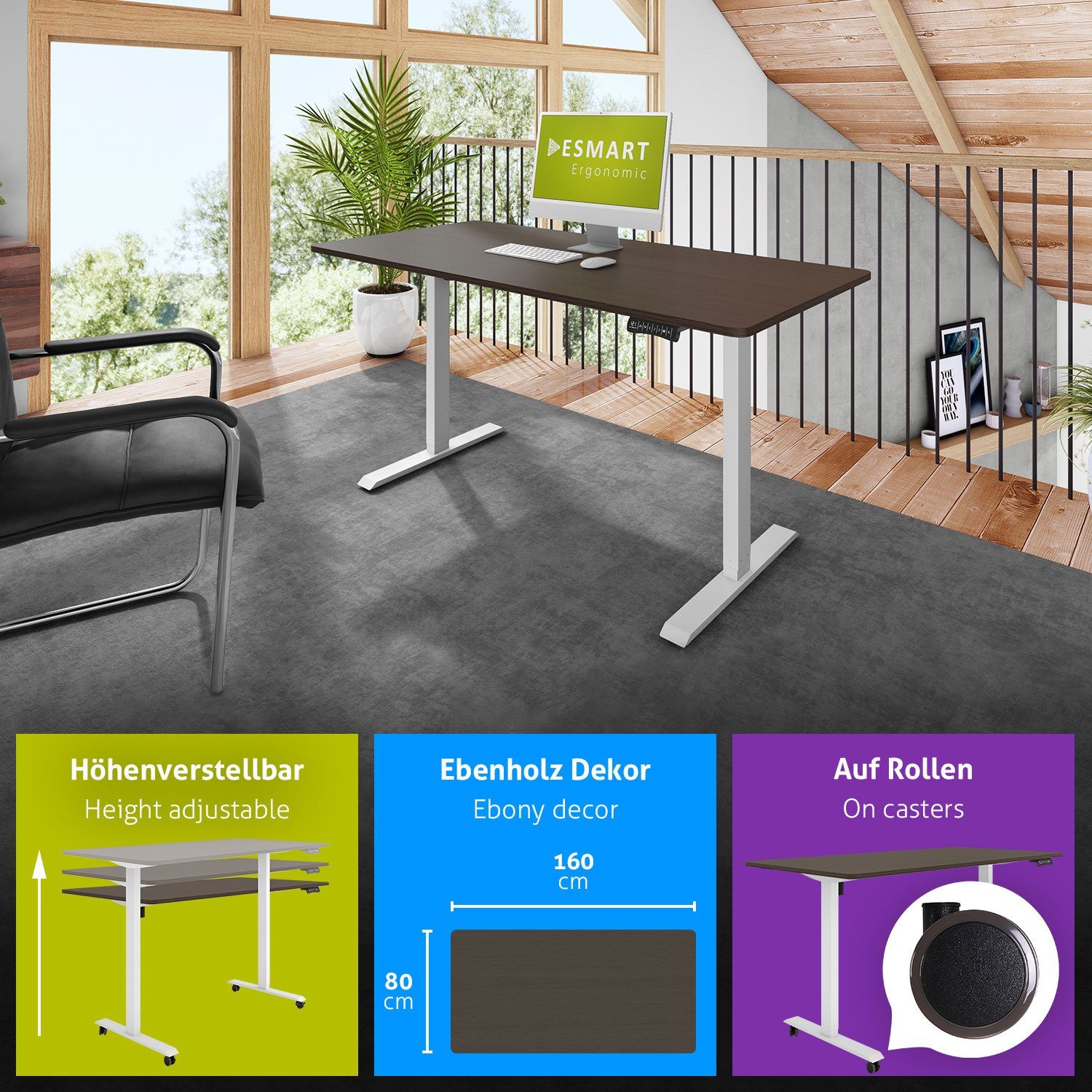ESMART Schreibtisch ESMART Germany, ETX-121 Elektrisch günstig online kaufen