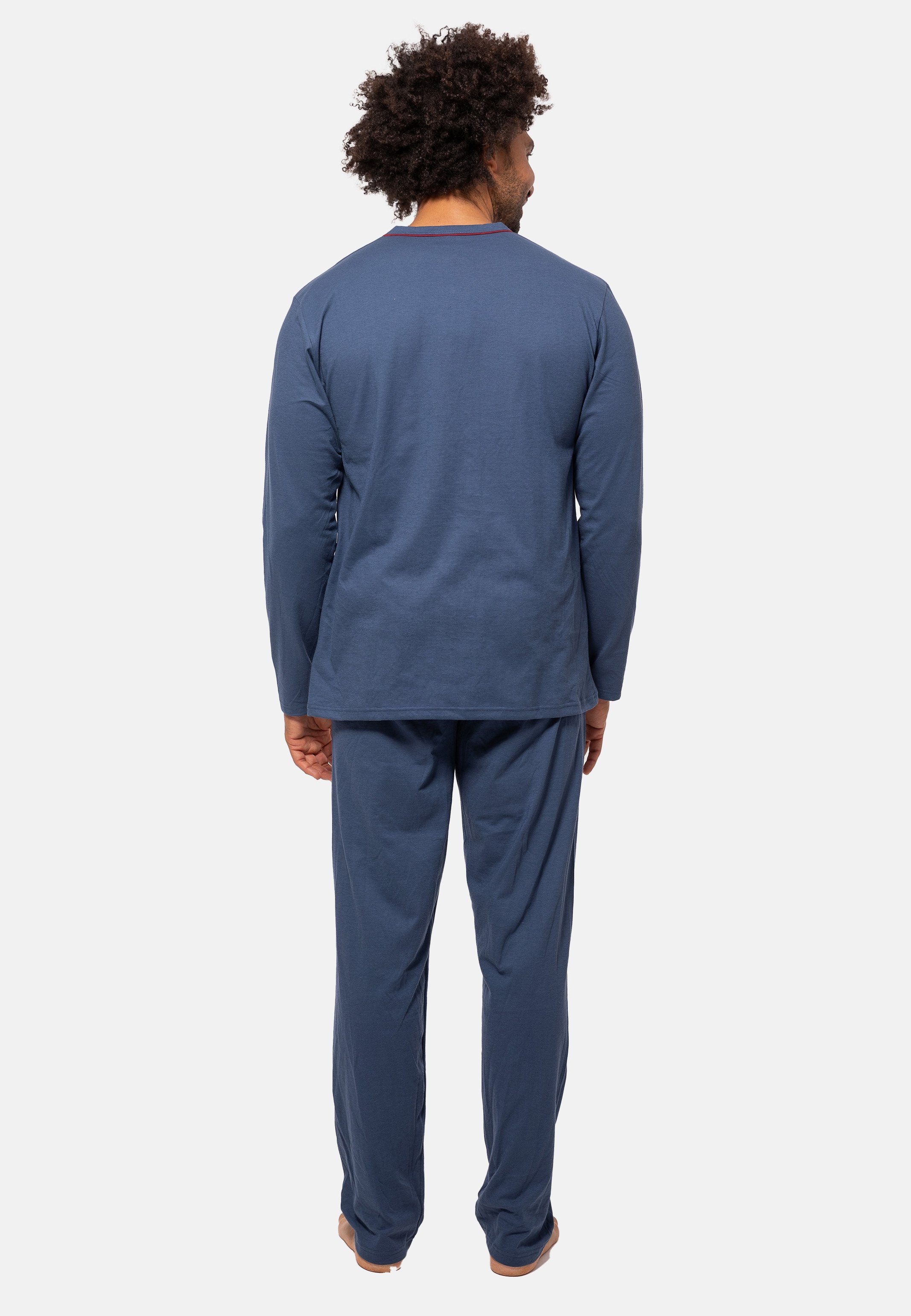 Sea Ammann Lockere Pyjama Angenehm Organic Haut 2 Schnittform, der (Set, Cotton Sargasso Baumwolle auf Schlafanzug Pure tlg) - -