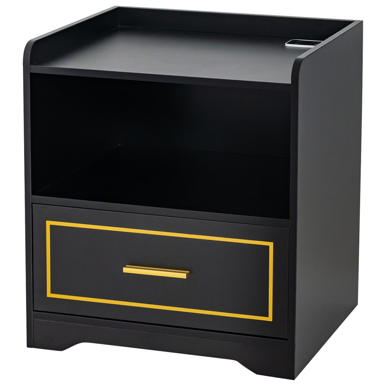 COSTWAY Nachttisch (2-St), LED, 3 Farben, günstig online kaufen