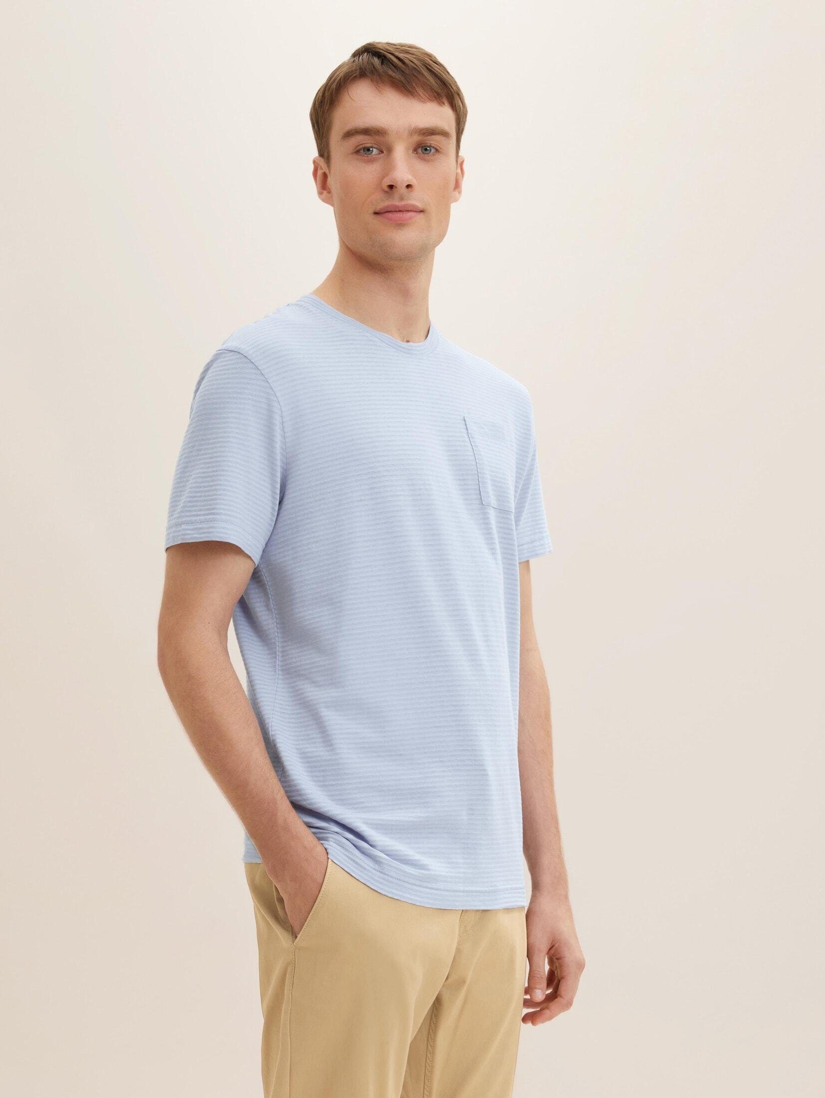 TOM T-Shirt TAILOR Blue Light T-Shirt Fern Gestreiftes
