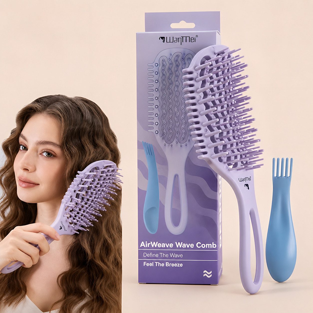 Fyrove Haarbürsten-Set Haarbürsten-Set Entwirrbürste für Nass & Trocken Haar, Haarbürsten-Set Entwirrbürste Paddle Bürste, Haarbürste für Nass- & Trockenhaar, Anti-Frizz Stylingbürste für Damen Herren