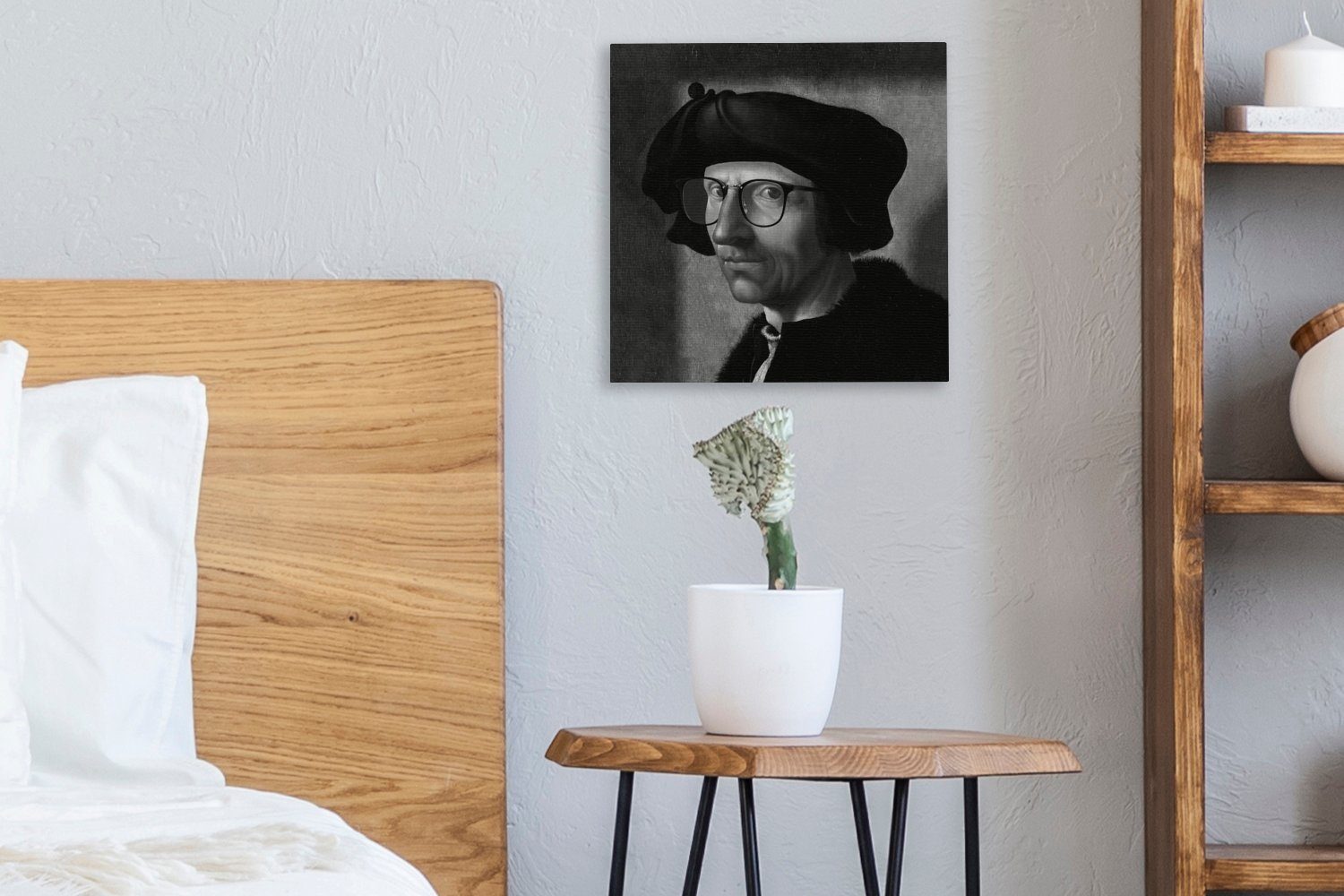 Gemälde OneMillionCanvasses® Bilder (1 Schwarz weiß, van St), Jacob - Cornelisz - bunt für Leinwand Schlafzimmer Oostsanen und Wohnzimmer Brille