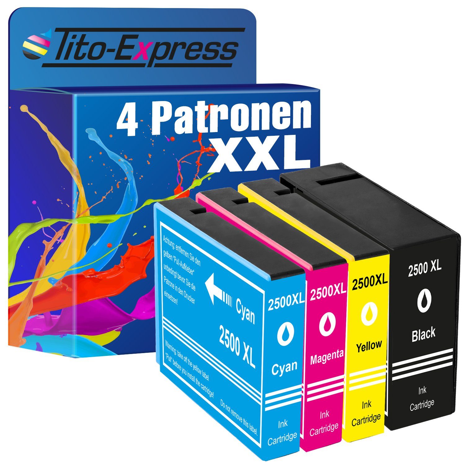 Tito-Express 4er Set ersetzt Canon PGI-2500 PGI2500 XL Tintenpatrone (Multipack, für Maxify MB5150 MB5450 MB5455 iB4150 MB5155 iB4050 MB5050 MB5350)