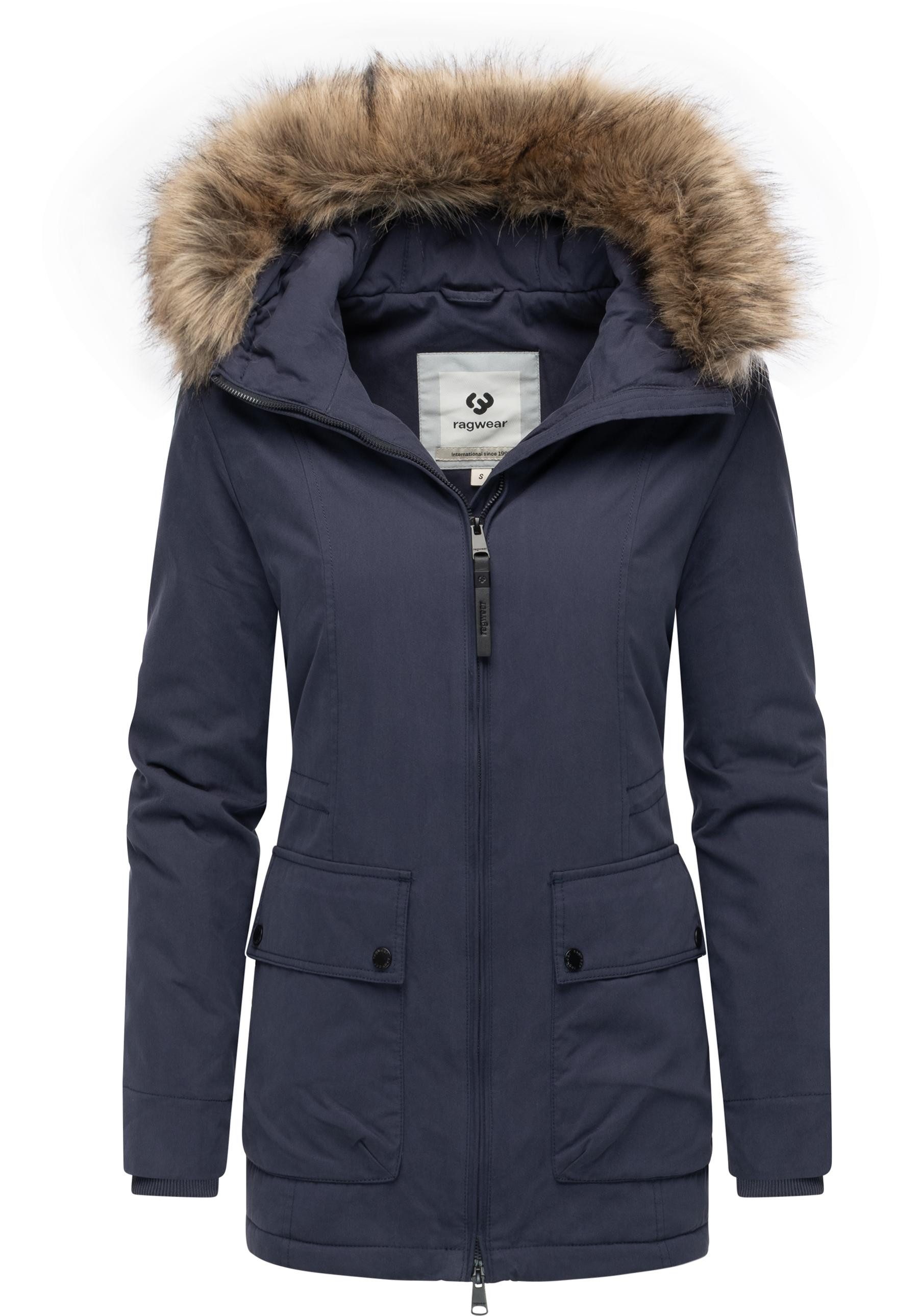 Ragwear Kurzmantel Monadetta Warm Kurzer Wintermantel mit Kunstfellbesatz – Bild 4 von 5