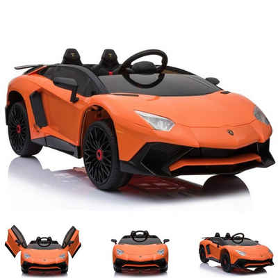 ES-Toys Elektro-Kinderauto Kinder Elektroauto Lamborghini, Belastbarkeit 40 kg, Aventador SV EVA-Reifen Kunstledersitz