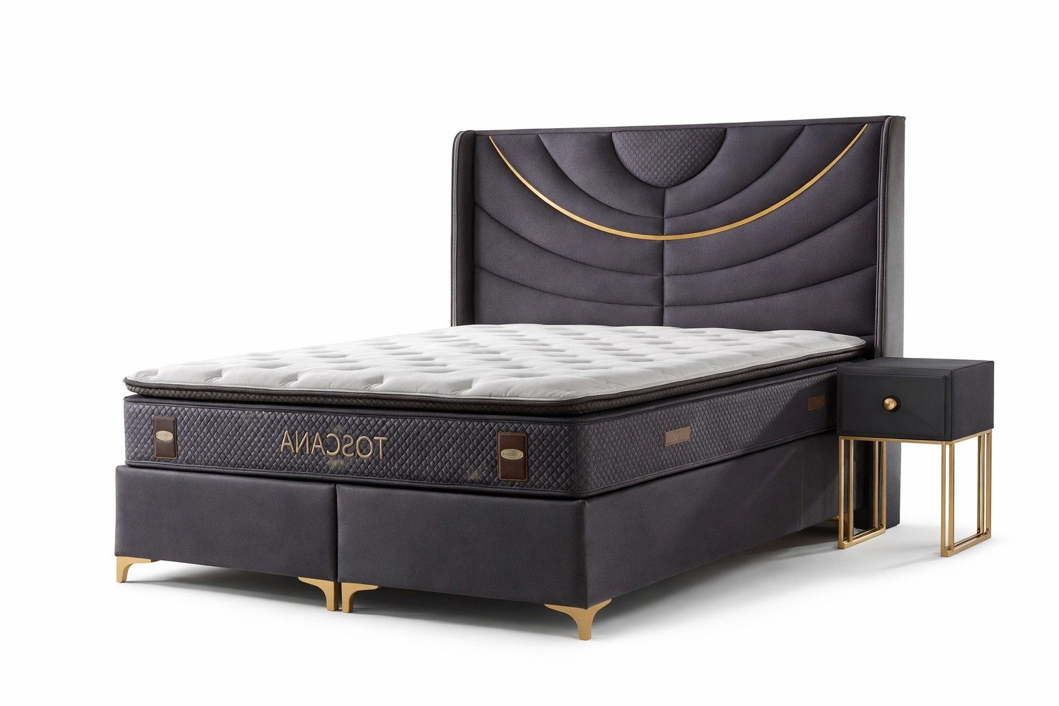 Xlmoebel Boxspringbett Modernes Bett mit weicher Polsterung und Stauraum (Boxspringbett mit Stauraum), Made in Europa