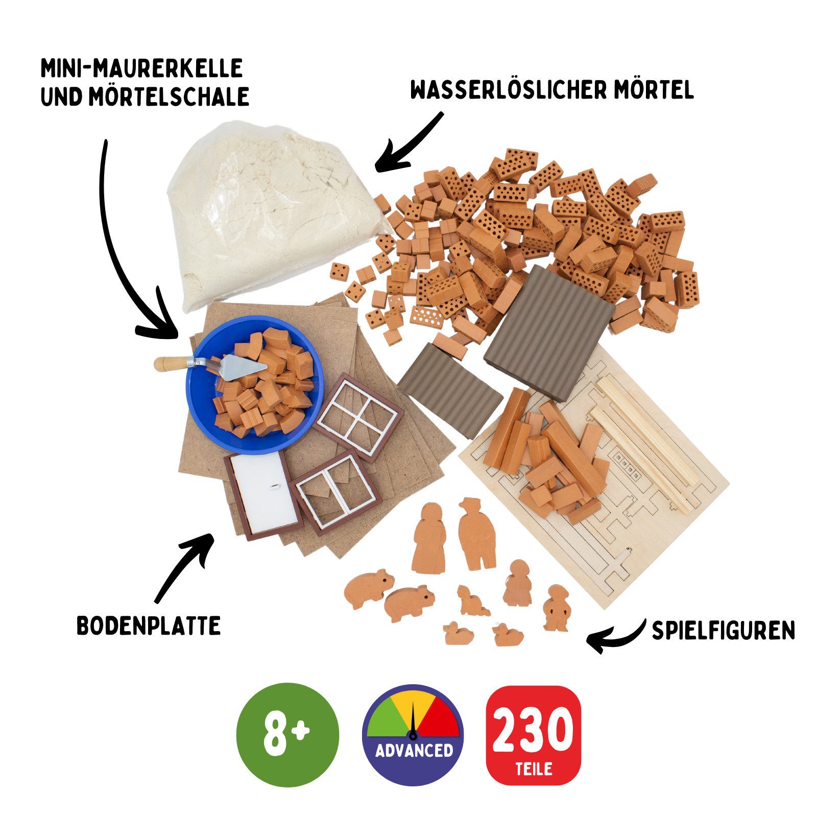 teifoc Bauernhof DIY Steinbaukasten, (Bastelset, 230 St., Lernspielzeug), Kreativset, Made in Germany
