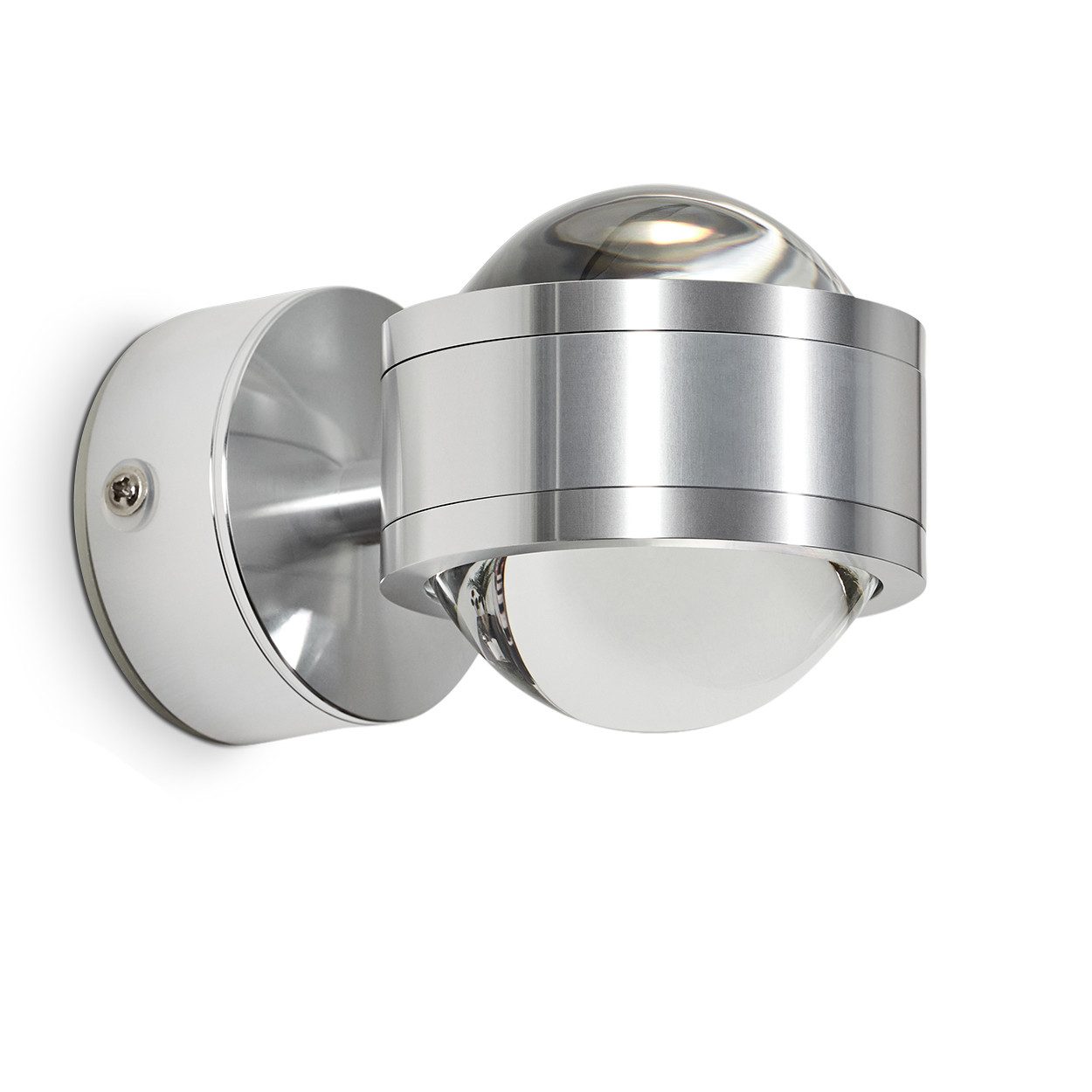 hofstein Wandleuchte »Berga« LED Wandlampe aus Metall/Glas in Aluminium, 3000 Kelvin, mit Lichtkegel, 600 Lumen, Innen. Up&Down-Effekt, geeignet