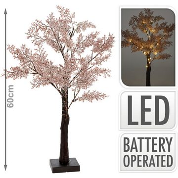 SELF IMPORT AGENCIES LED Baum Schwarz, LED fest integriert, Warmweiß, Lichtbaum, Höhe 60cm, Batteriebetrieben, 29 LED´s Warmweiß