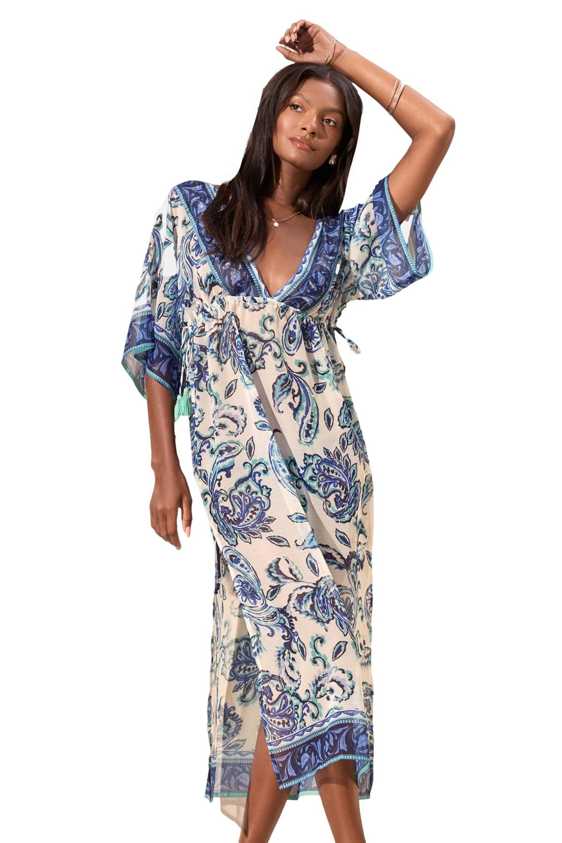 LIPSY Strandkleid Lipsy Chelsea Maxi-Kaftan mit China-Print (1-tlg)