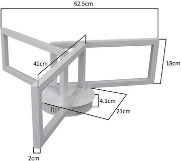 ZMH LED Deckenleuchte Weiß aus Metall Modern Design für Wohnzimmer Esszimmer, LED fest integriert, dimmbar, mit Fernbedienung