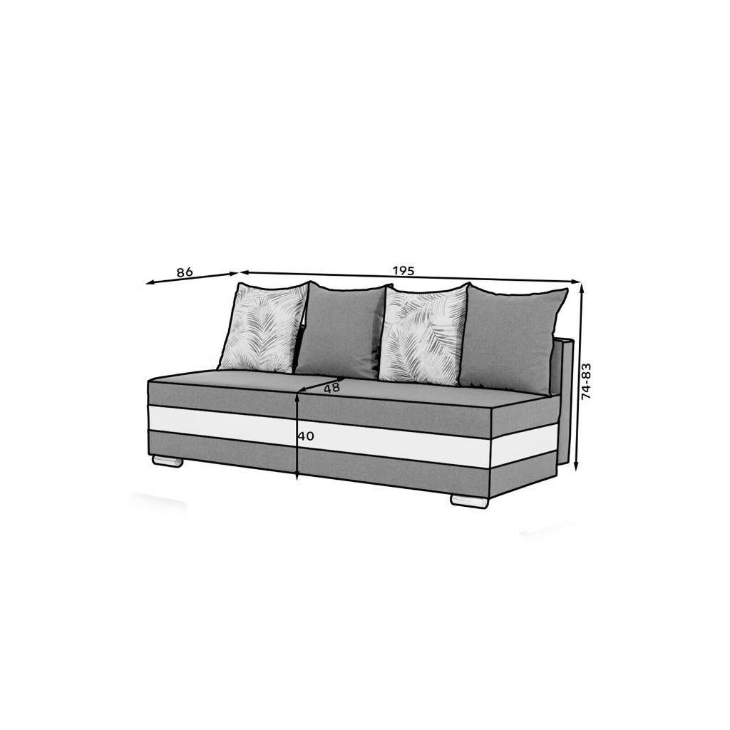 1 Sofa Sofort, Modern Made in Sitzer Bettkasten Europa JVmoebel Sofa 3 Couch Teile, Dreisitzer