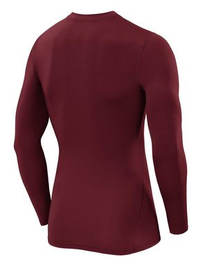 TCA Langarmshirt TCA Herren Langarm Kompressionsshirt Thermo Funktion Cabernet XXL (1-tlg)