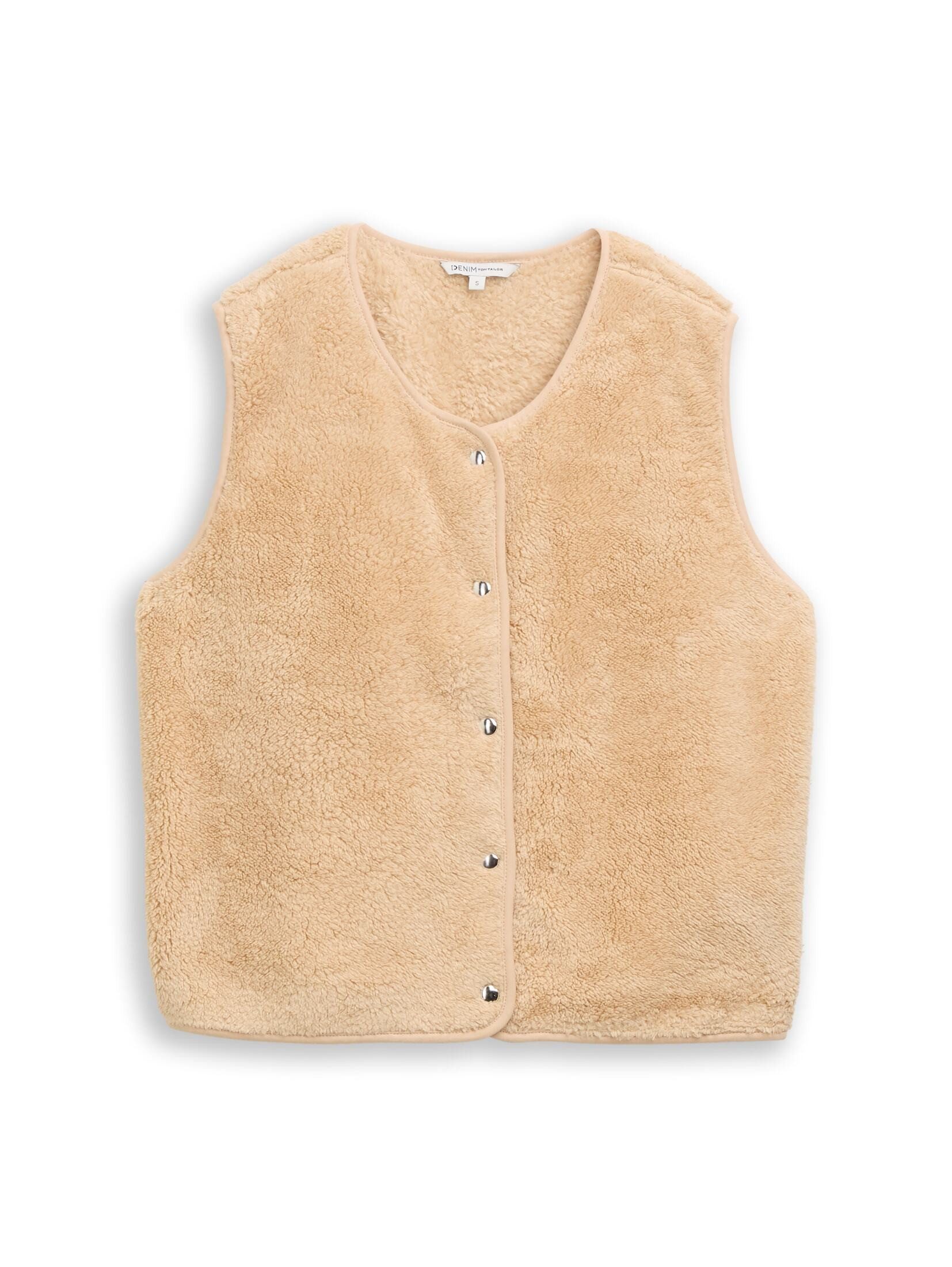 TOM TAILOR Denim Sweatjacke Strick & Sweatshirts Loose Fit Teddy Weste