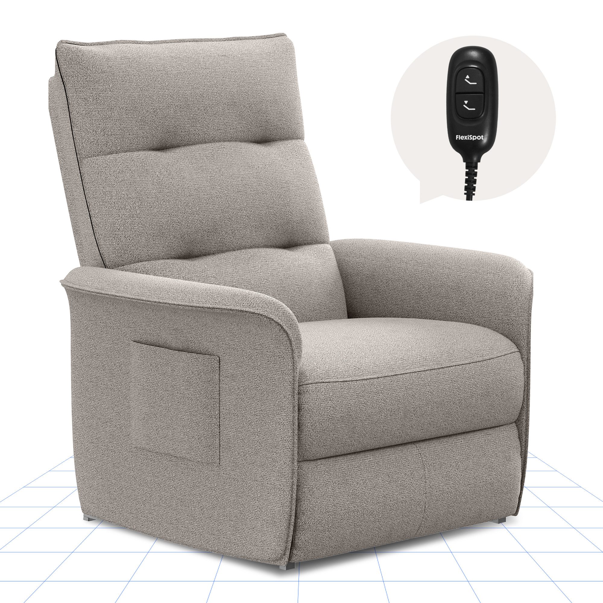 FLEXISPOT Sessel Elektrischer Relaxsessel – Ergonomischer Liegesessel mit Relaxfunktion (leicht zu montieren, kompakt verpackt & einfach zu transportieren), Fernsehsessel, ergonomisch, bis 200 kg belastbar, 105°-155°