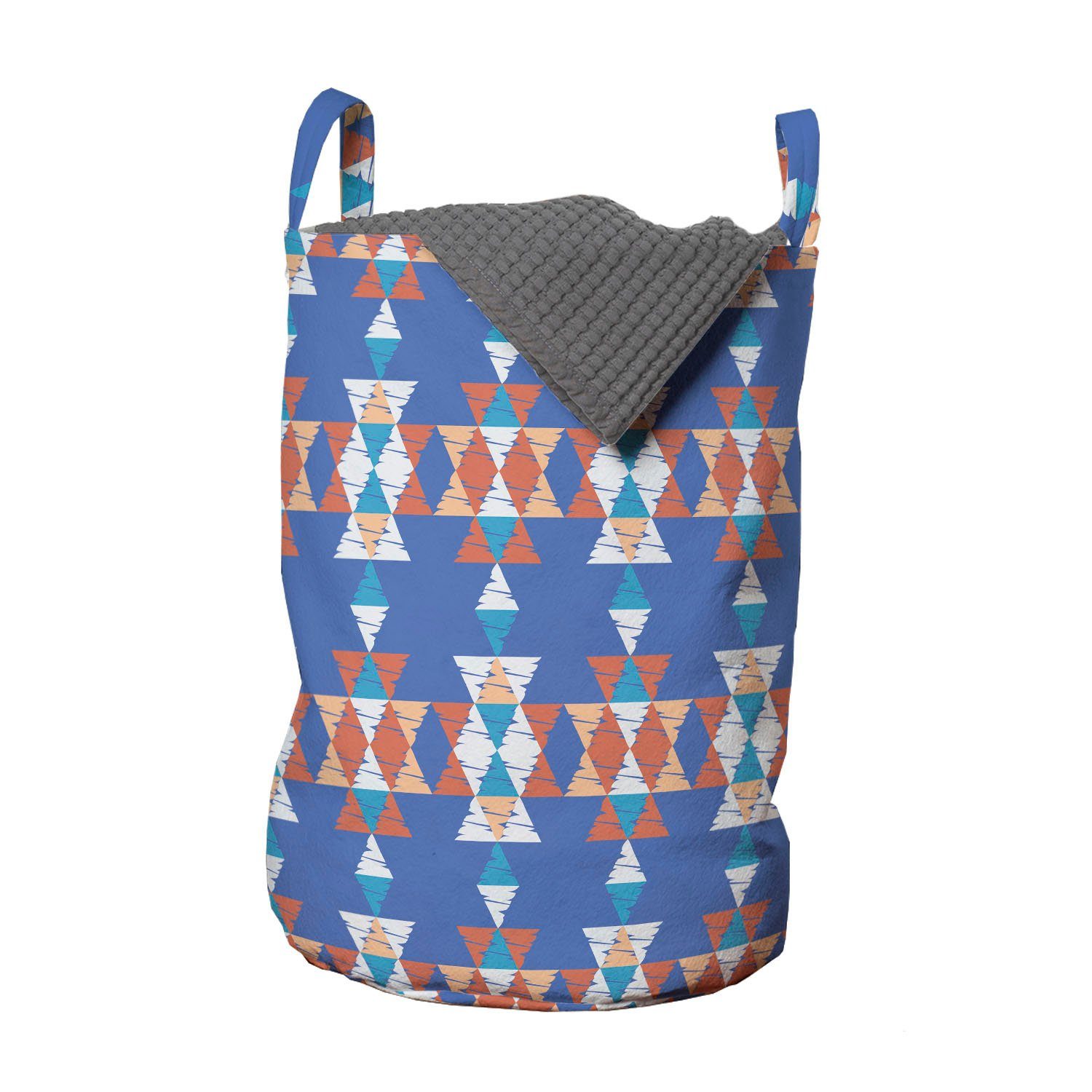 Abakuhaus Wäschesäckchen Wäschekorb mit Griffen Kordelzugverschluss für Waschsalons, Aztekisch Retro india Triangular Kunst