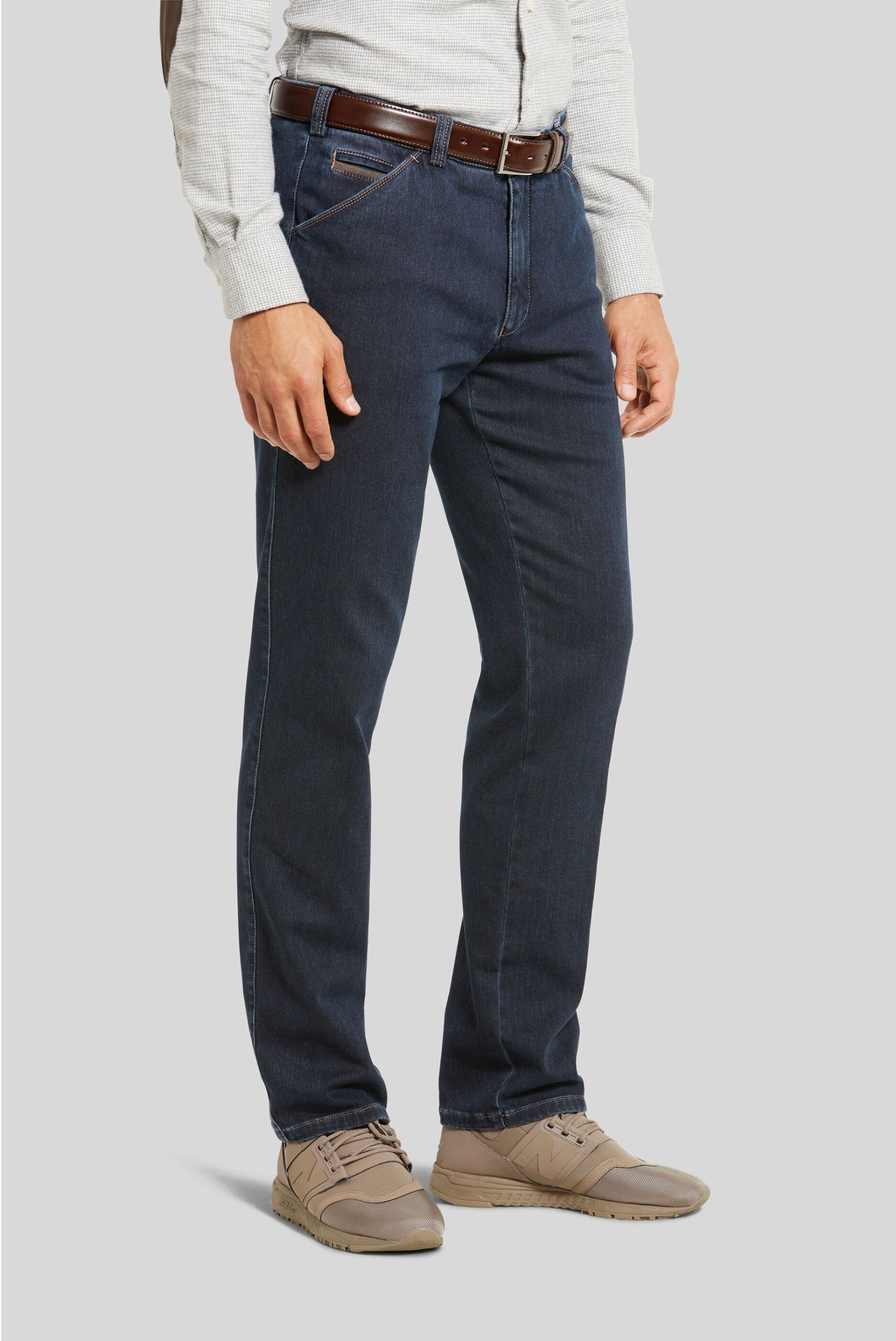 Chicago Two-Tone-Denim in Straight-Jeans MEYER camel