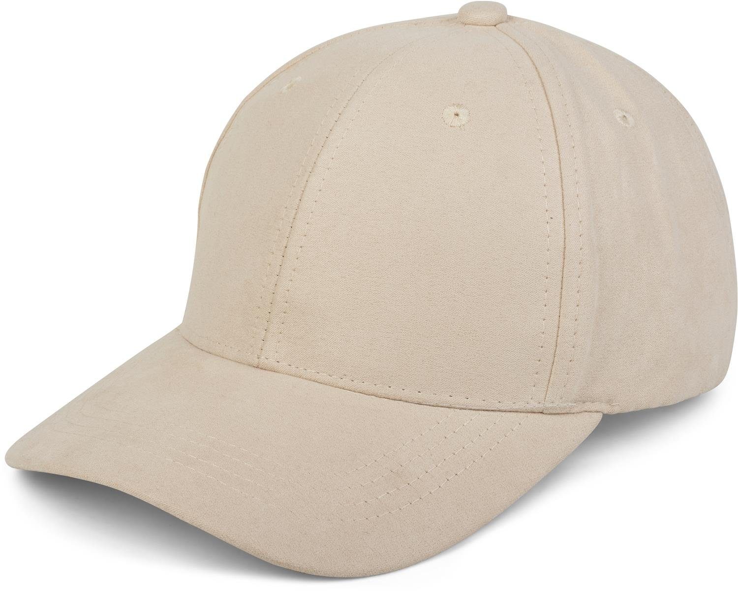 styleBREAKER Baseball Cap (1-St) Cap in Wildleder Optik Creme-Beige