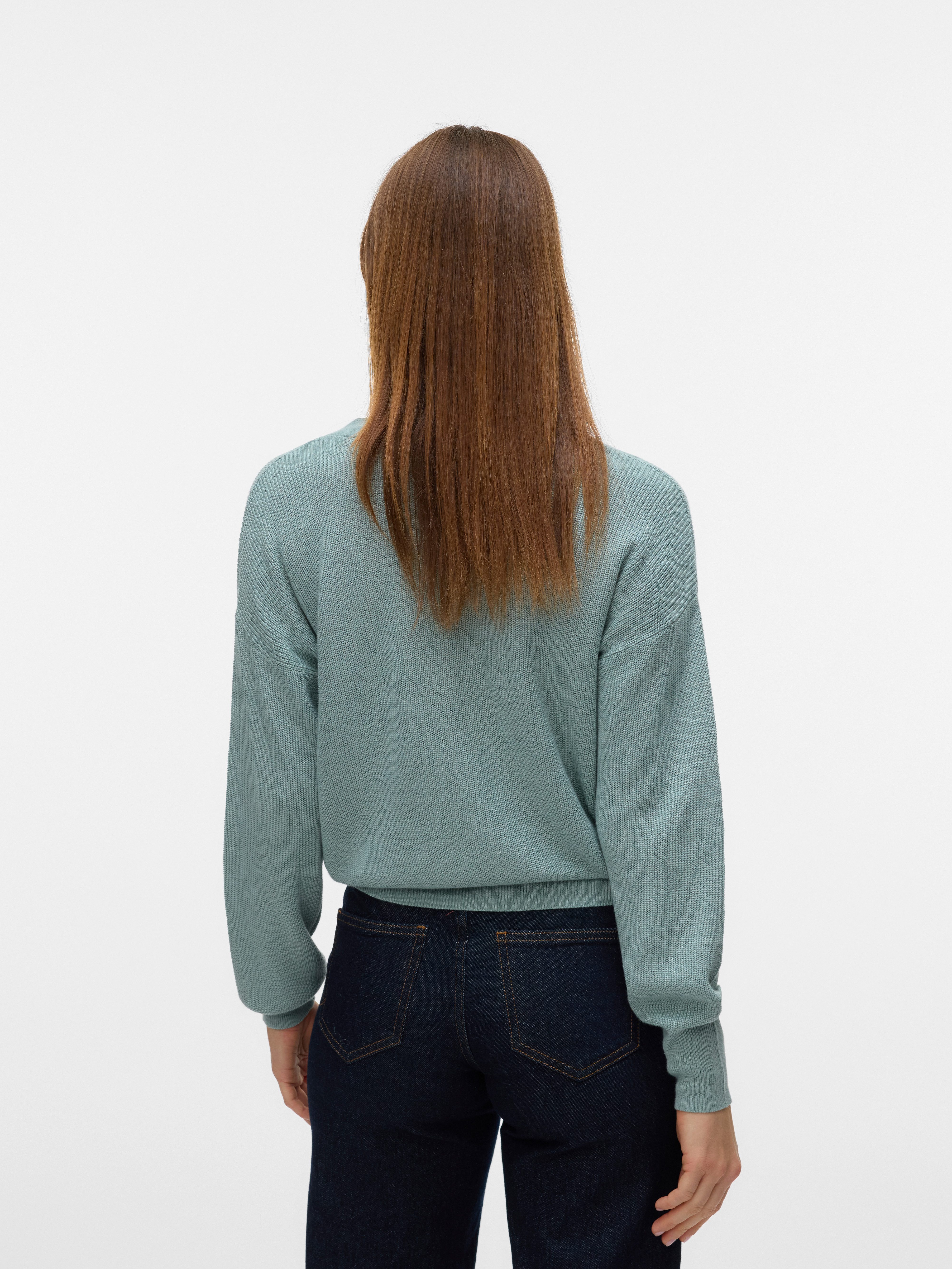 Vero Moda Strickjacke VMNEWLEXSUN LS SHORT V-NECK CAR GA NOOS mit Knopfleiste