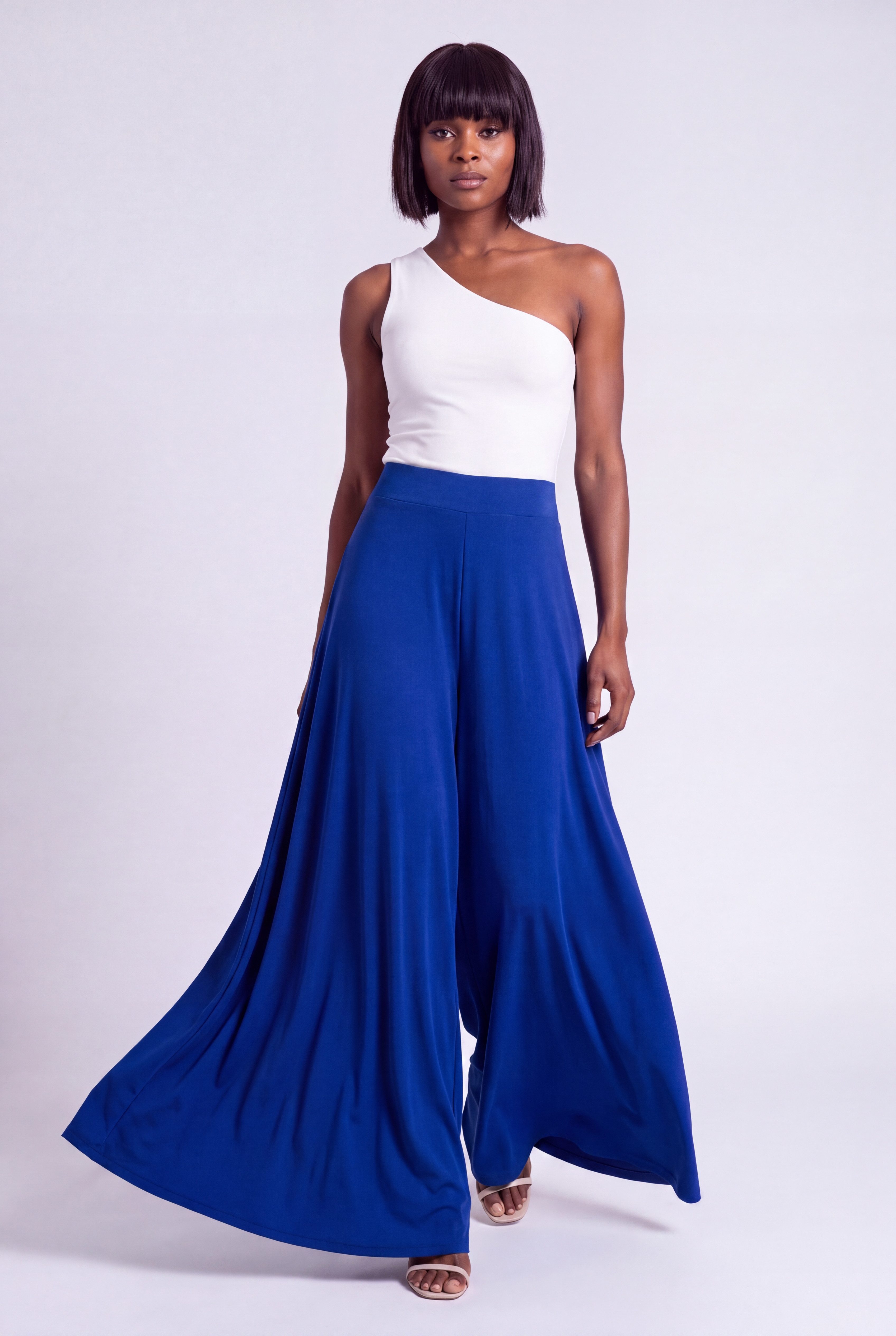 YC Fashion & Style Palazzohose Palazzo-/Wide-Leg-Hose Jerseyhose mit weitem Bein und elastischem Bund mit elastischem Bund