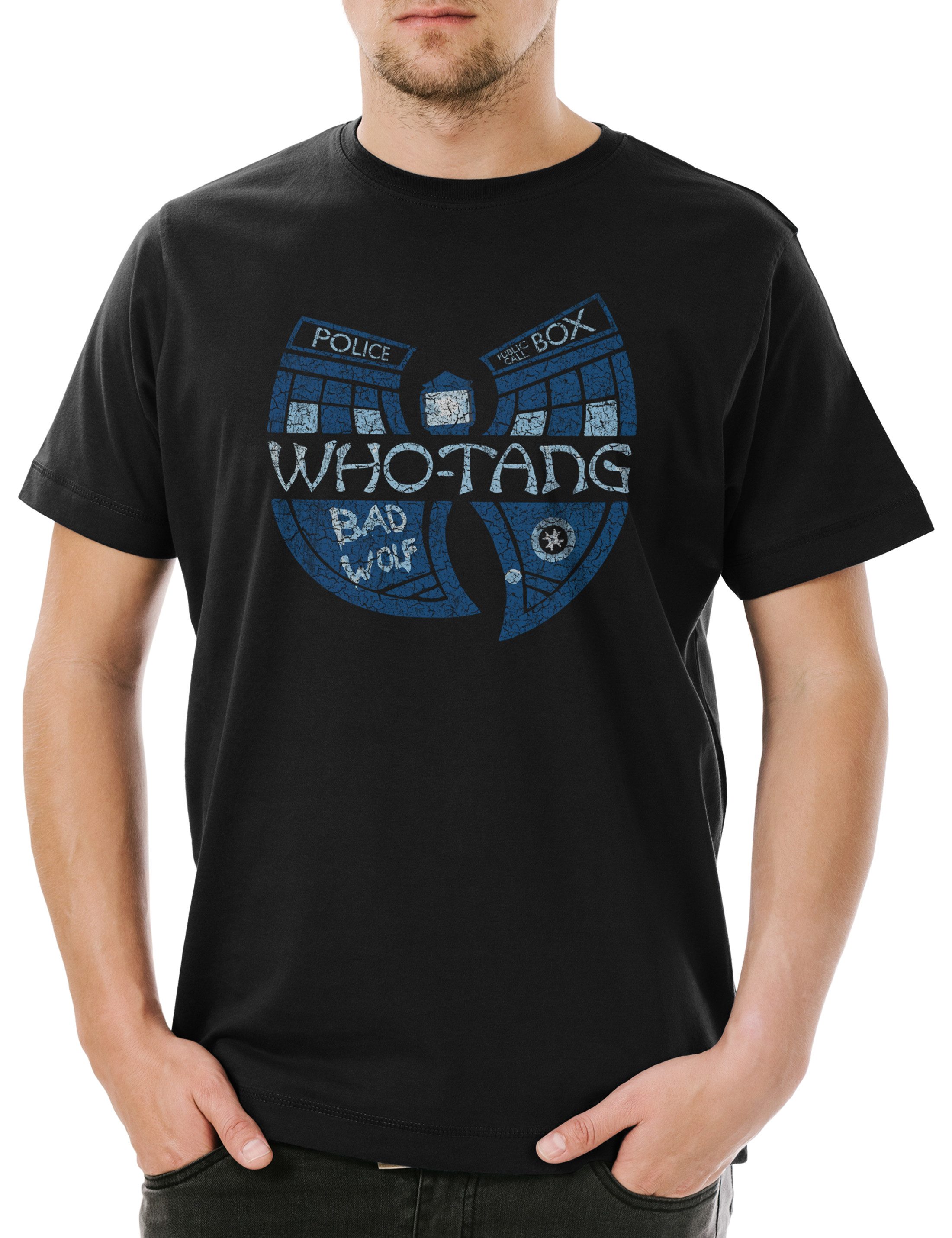 Urban Backwoods Print-Shirt Who Tang Herren T-Shirt Doktor Dr. Fun Telefonzelle Phone Who Booth TV (1-tlg) Wu Graham Doc Doctor