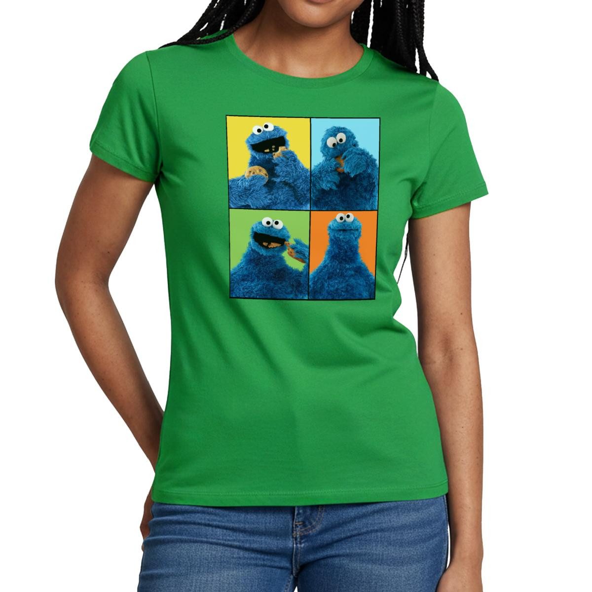 T-Shirt Sesamstraße Krümelmonster Posen Frauen T-Shirt