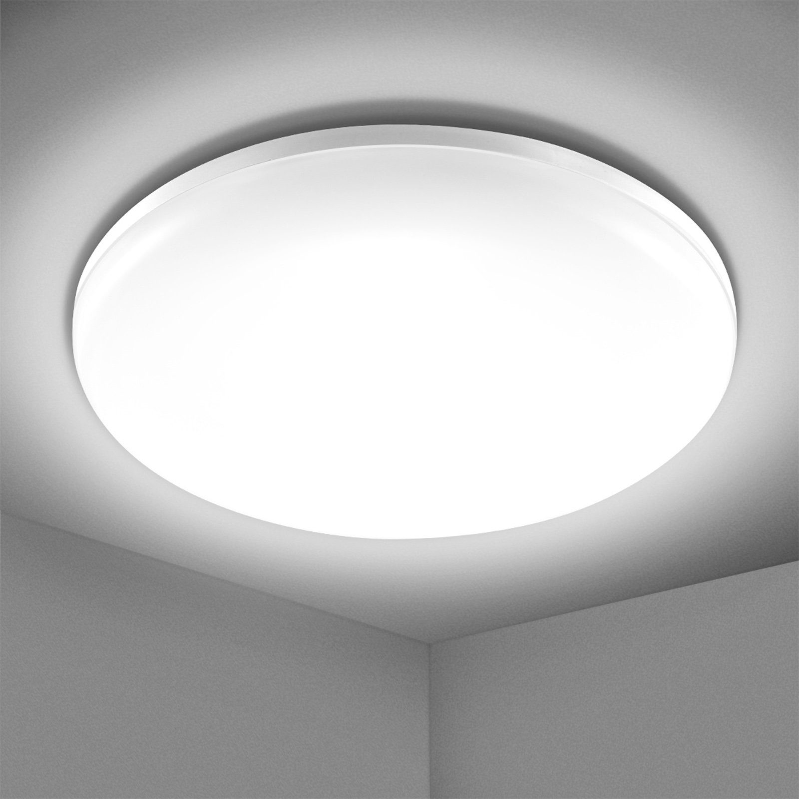 Insma Deckenleuchte, Weiß, 24W,2200LM,φ23cm rund,IP54 Wasserdicht