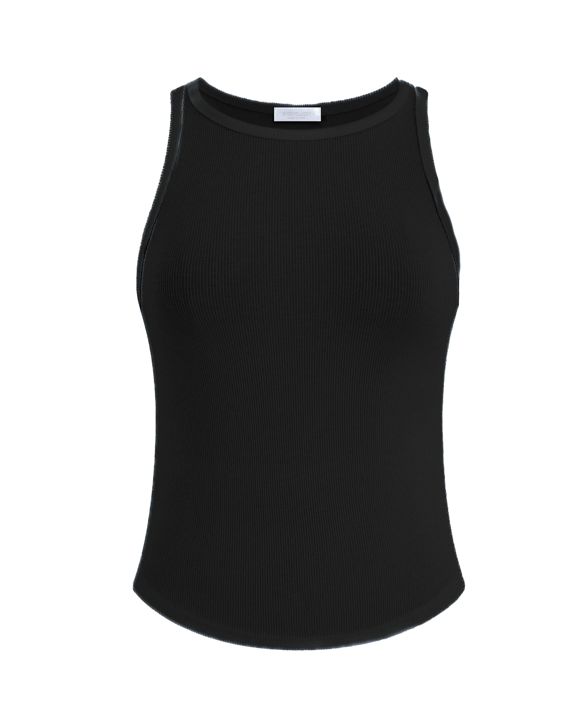 SASSYCLASSY Tanktop Geripptes Basic Tanktop Ärmelloses Top mit Rundhalsauss günstig online kaufen