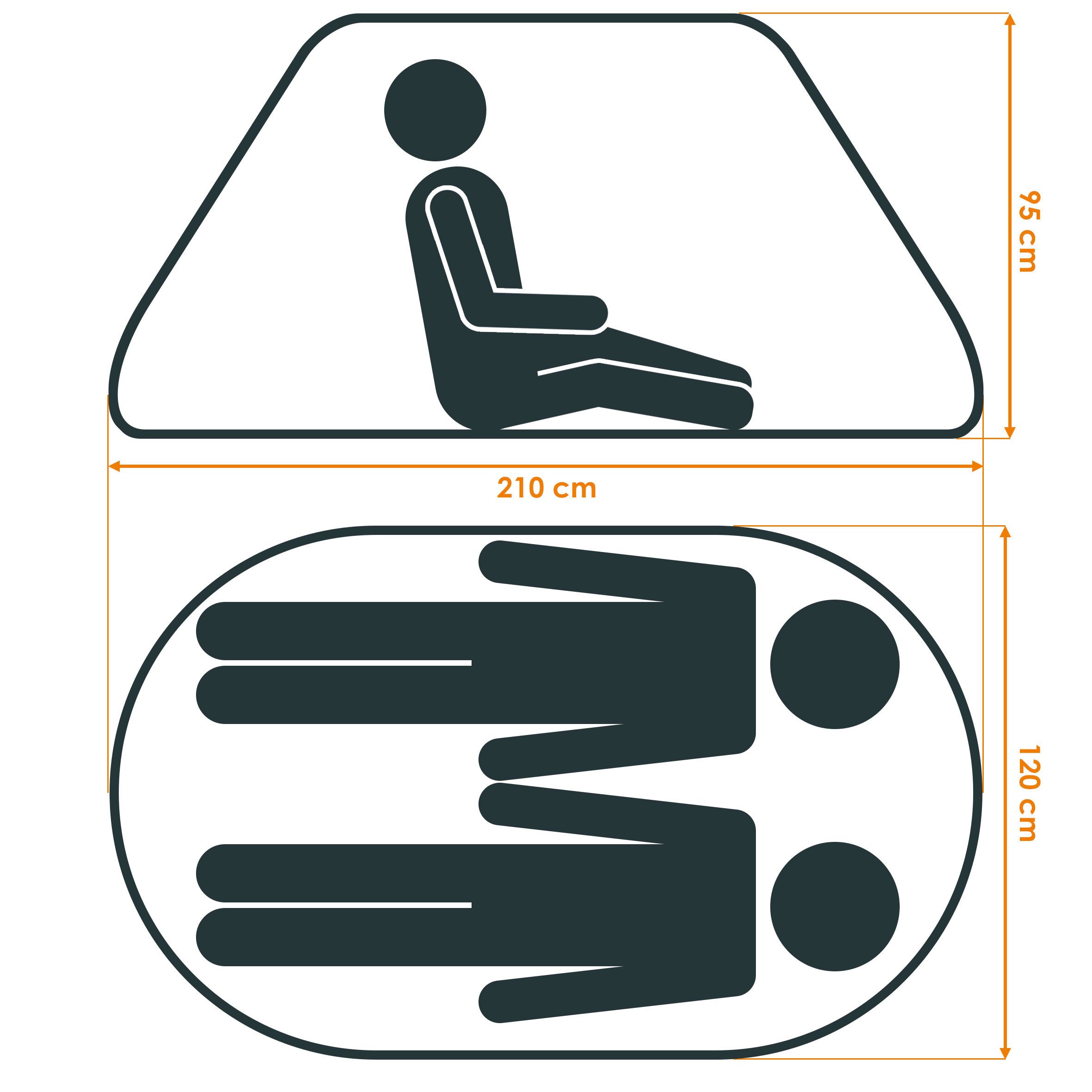Spetebo Wurfzelt XXL Pop Up Wurfzelt grün 240 x 210 cm, Personen: 3 (Packung, 1 tlg., mit Transporttasche, Heringen und Spannseilen), Sofortzelt für Trekking und Camping