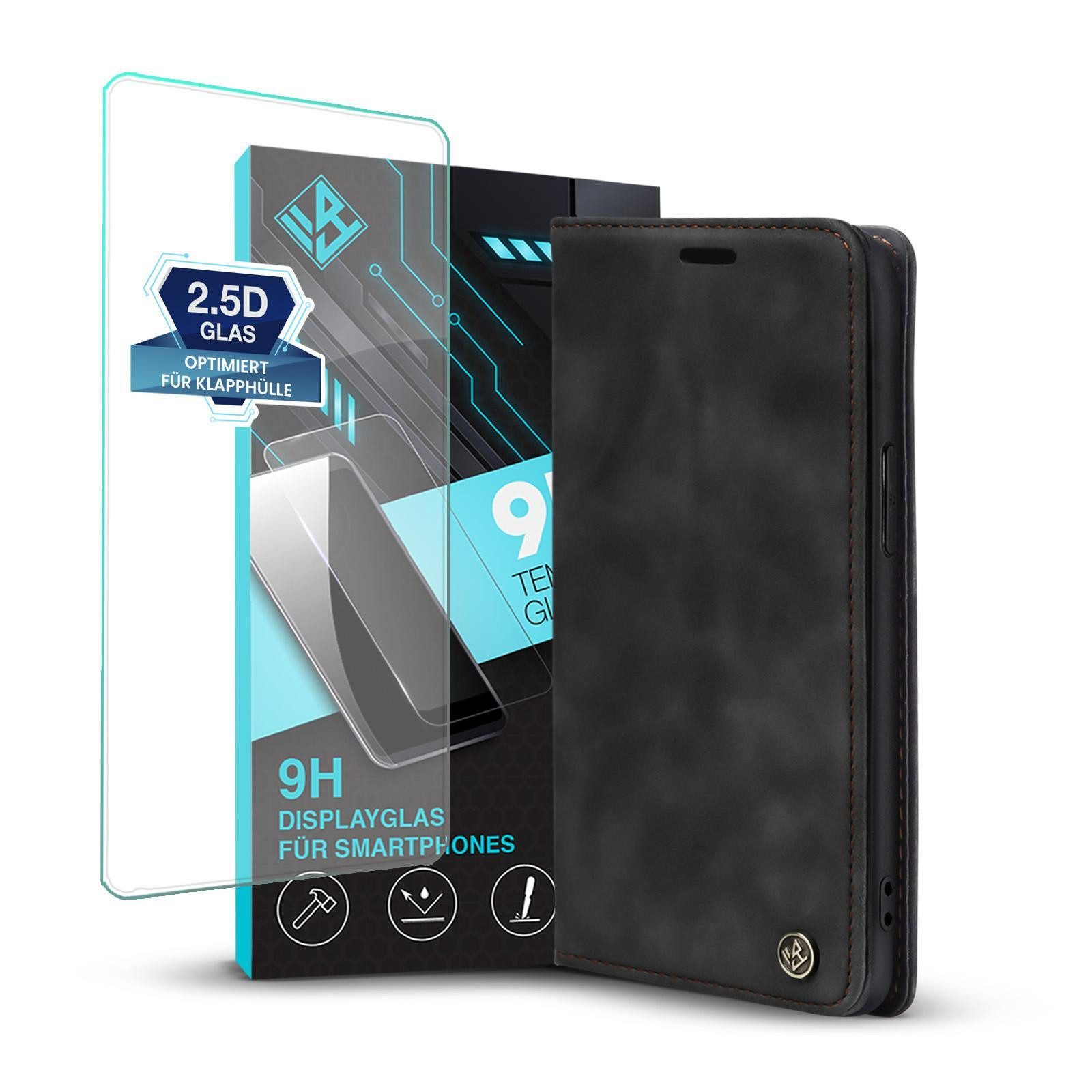 Tec-Expert Handyhülle Tasche Hülle für Apple iPhone 12 6.1 Zoll, 6.1", Cover Klapphülle Case mit Kartenfach Fliphülle aufstellbar