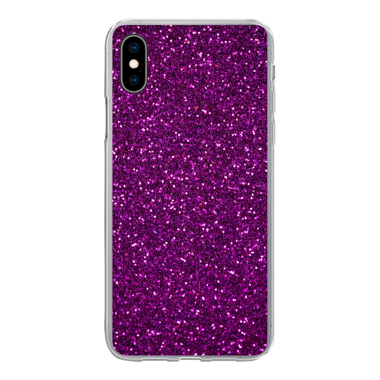 MuchoWow Handyhülle für Apple iPhone XS Lila - Rosa - Muster - Abstrakt, Smartphone-Bumper, Print, Handy Schutzhülle Dünn