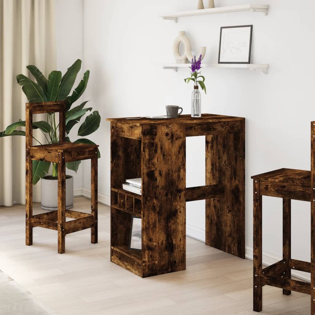 vidaXL Esstisch Bartisch mit Regal Räuchereiche günstig online kaufen