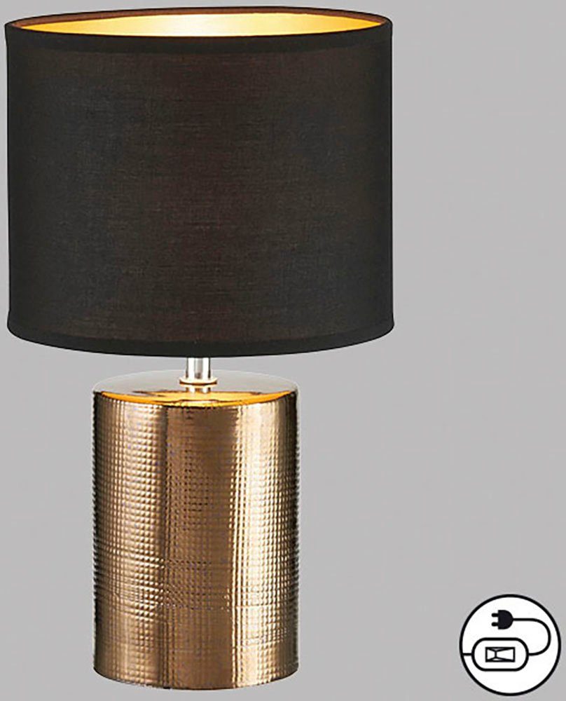 FISCHER & HONSEL Tischleuchte Bronz, ohne Leuchtmittel, extravaganten Materialkombination