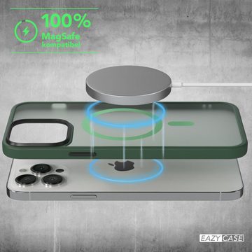 EAZY CASE Handyhülle Outdoor Case MagSafe Matt für iPhone 13 Pro Max 6,7 Zoll, Qi Charging kompatibel Magsafefunktion Slimcover Displayschutz Grün